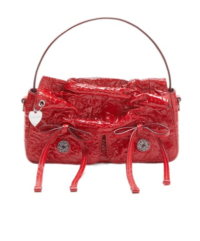 Acne Studios Multipocket Crinkle Patent Leather Top Handle Bag In Red