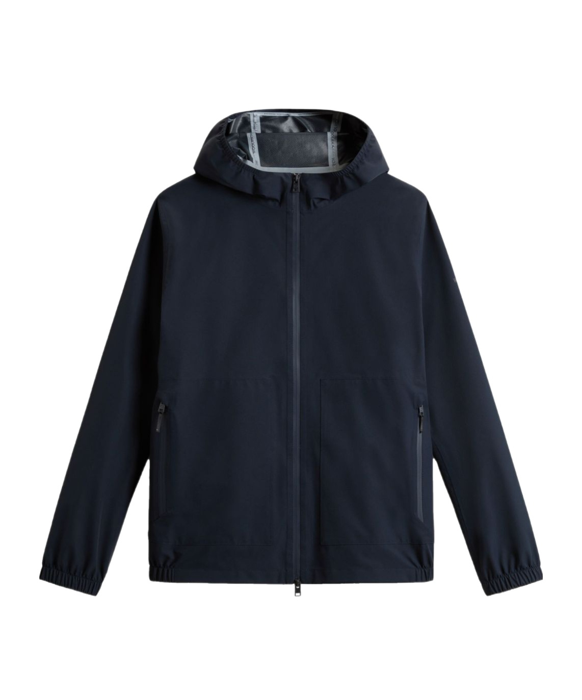 Woolrich Hooded Jacket With Drawstring And Pockets In Blue
