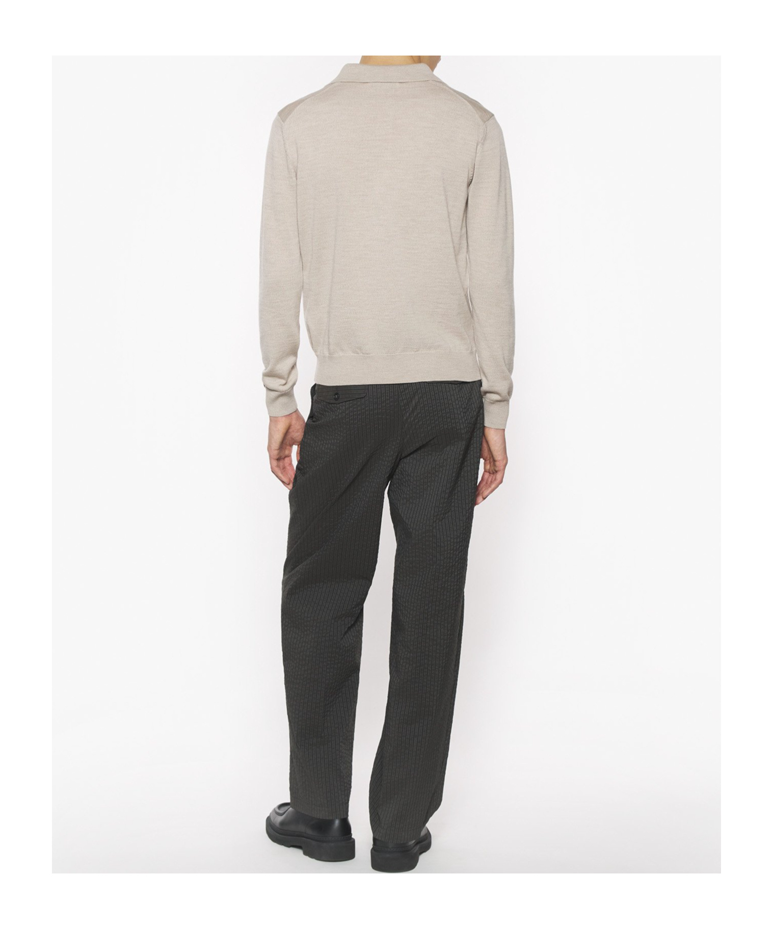 Maison Kitsuné Bold Fox Head Patch Polo Jumper In Nude