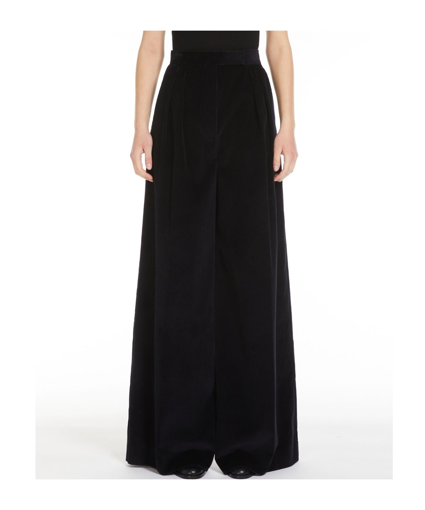 Max Mara Wide-leg Casual Pants In Black