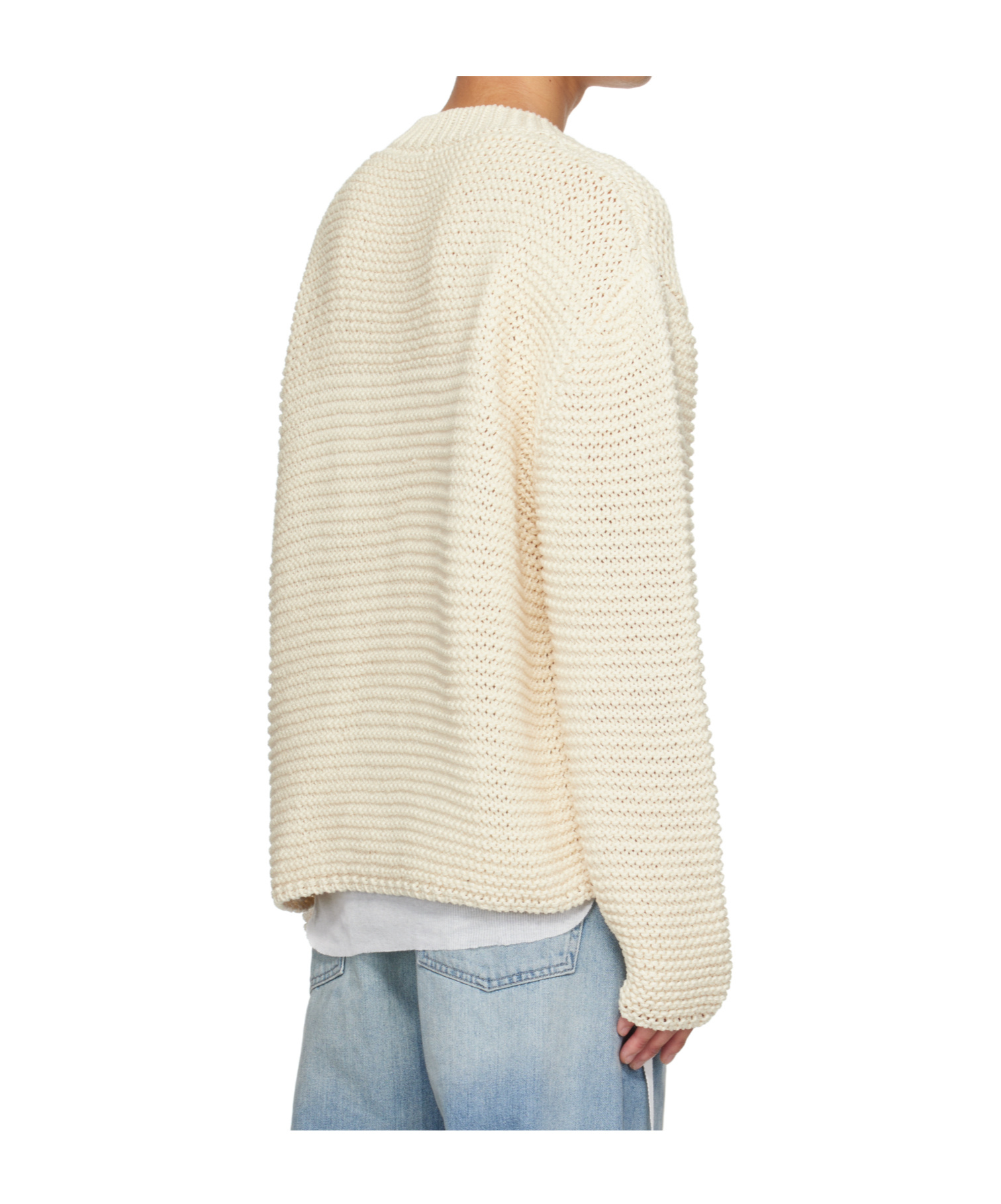 Alexander Mcqueen Crew Neck Long Sleeves Sweater In Neutral