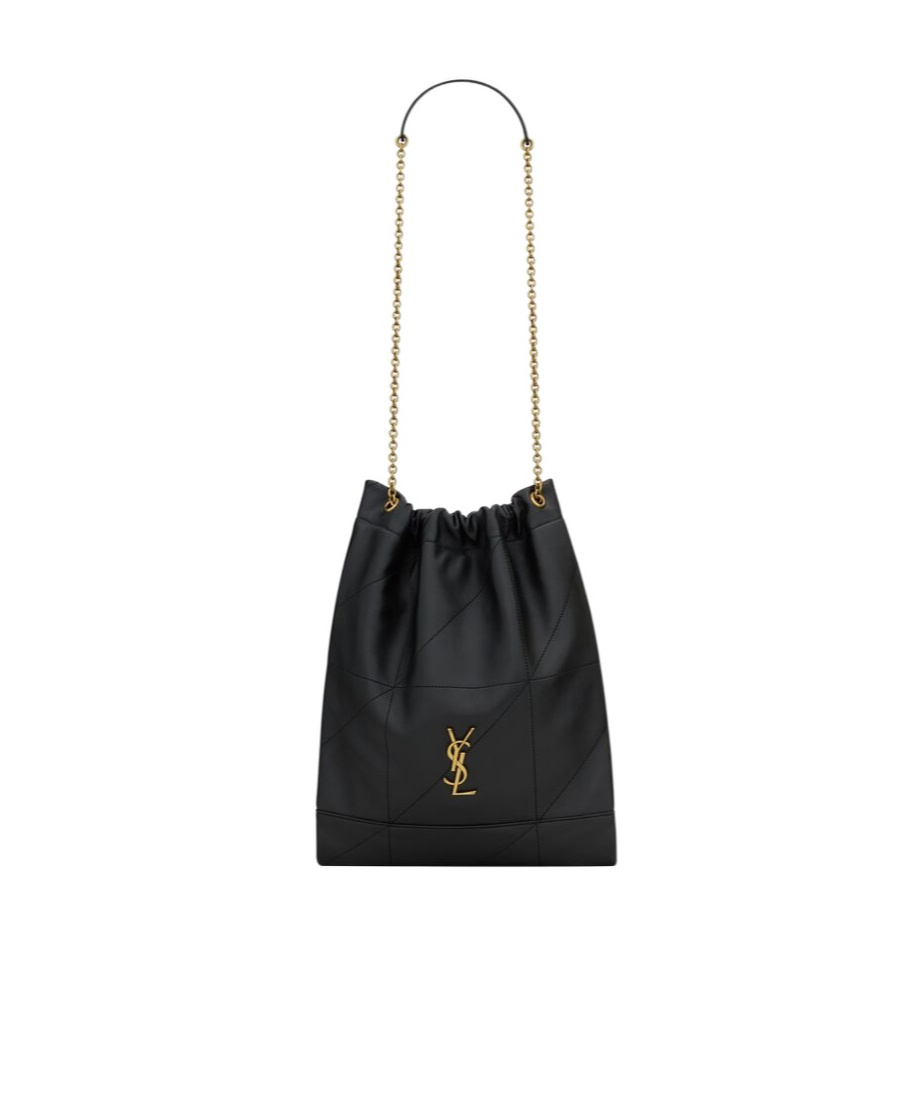 Saint Laurent Women Jamie 4.3 Leather Drawstring Bucket Bag In Black