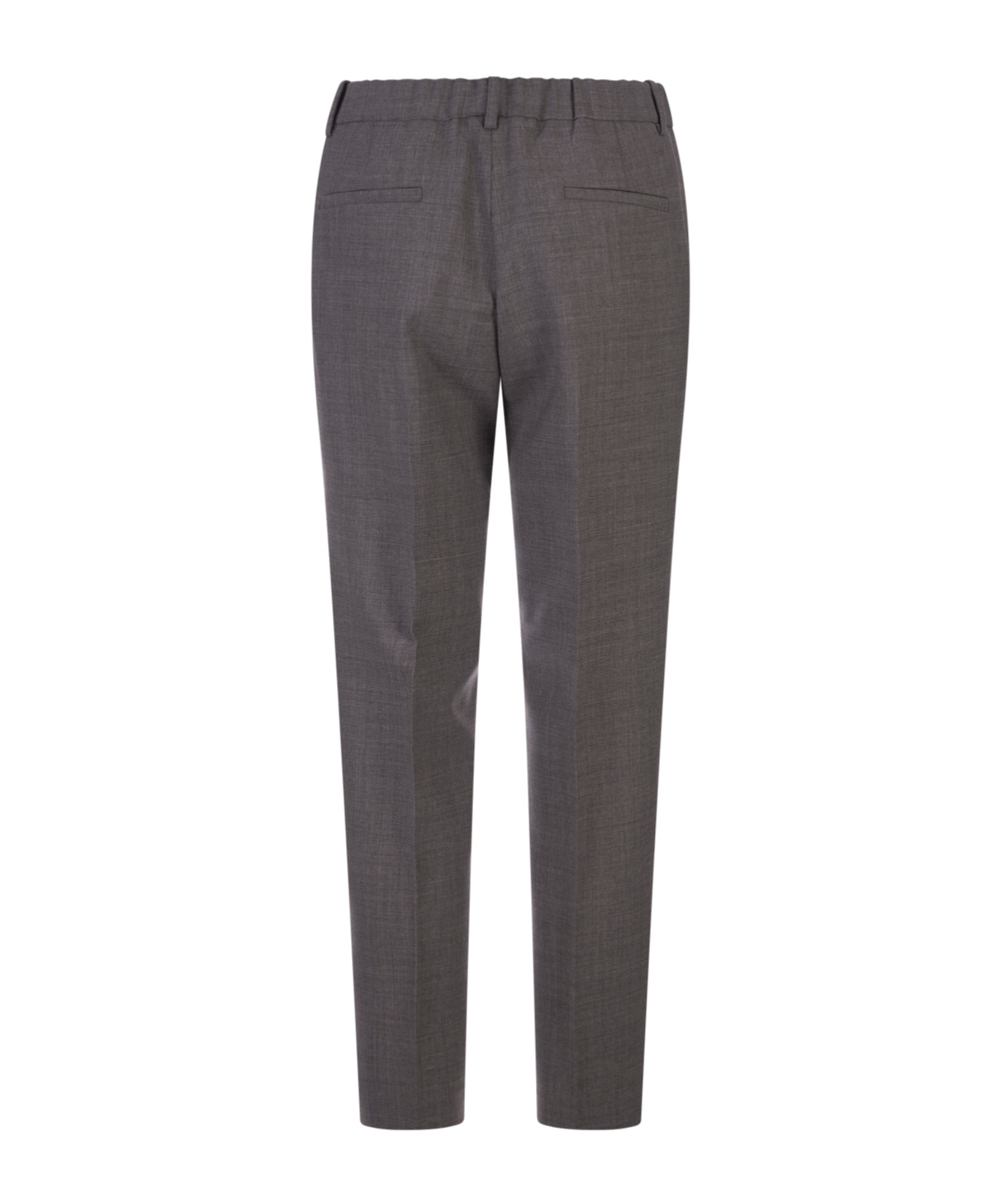 Incotex Grey Stretch Wool Tailored Trousers In Black
