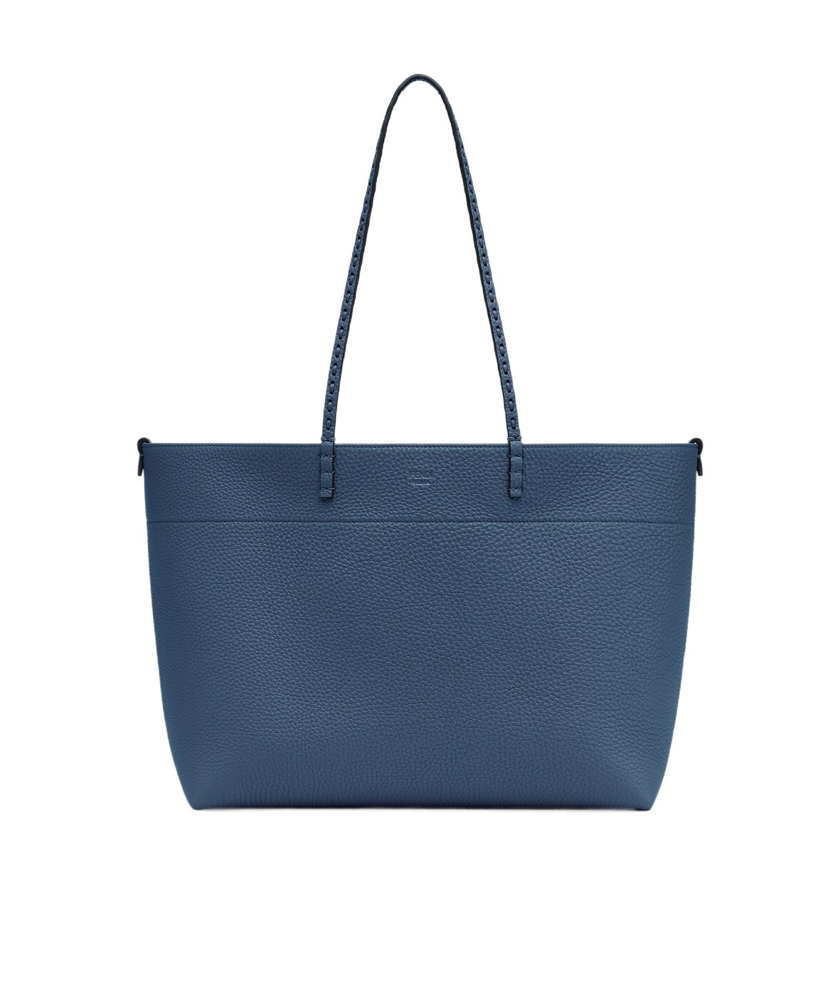 FENDI BLUE SELLERIA SHOPPER WITH 218 HAND-SEWN TOPSTITCHES