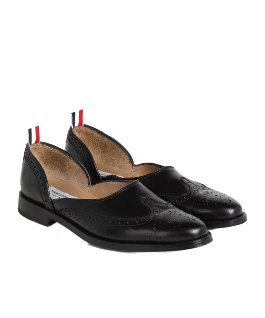 Thom Browne Slip-on Brogue Shoes In Black