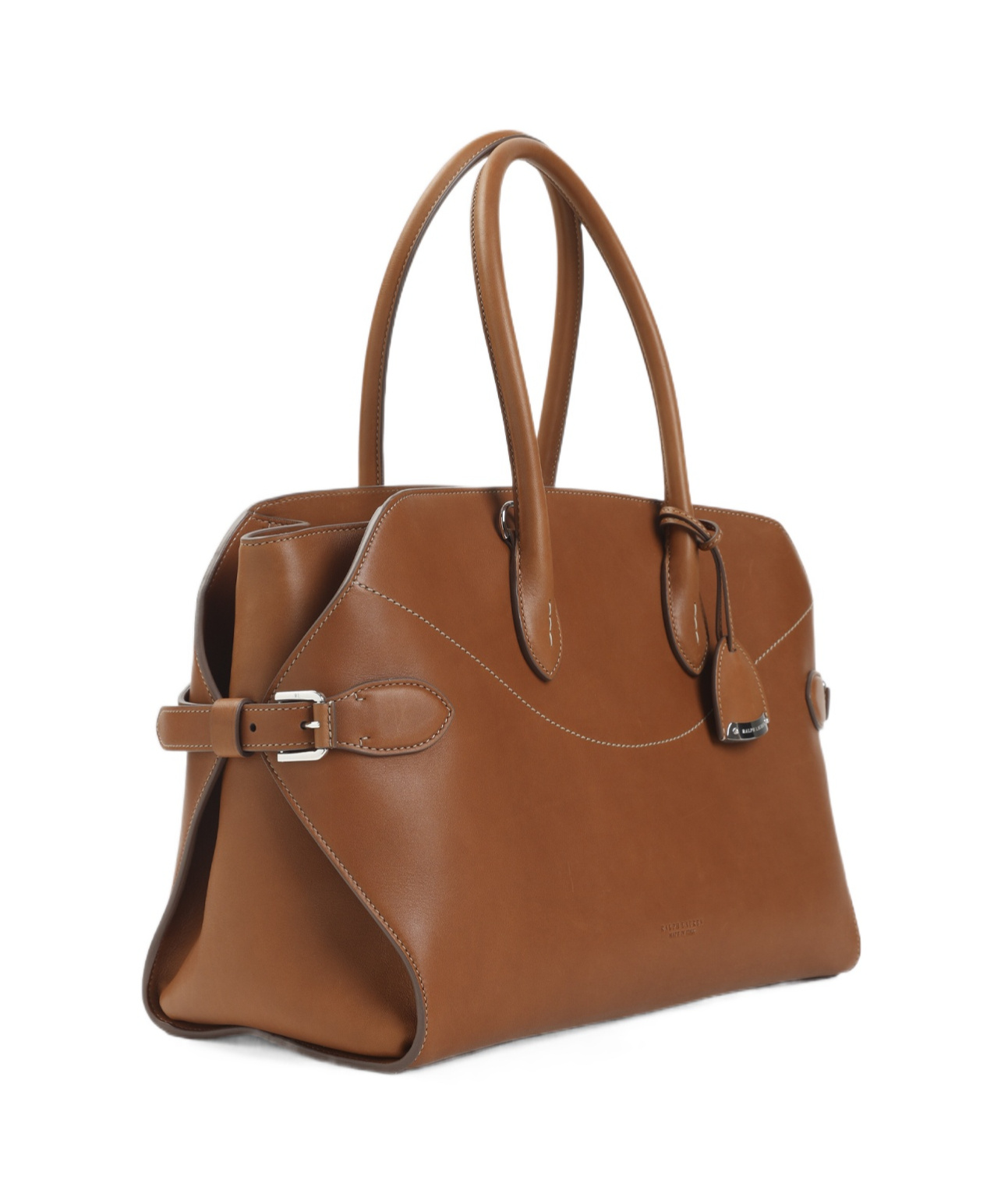 Ralph Lauren Medium The Ralph Calfskin Satchel In Brown
