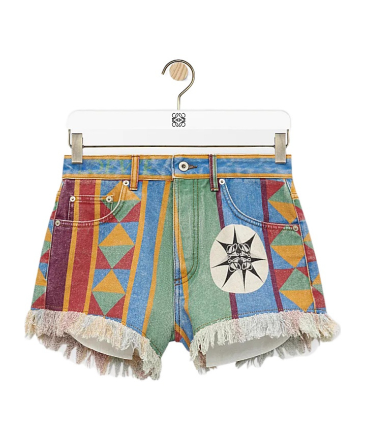 Loewe Denim Shorts In Multi