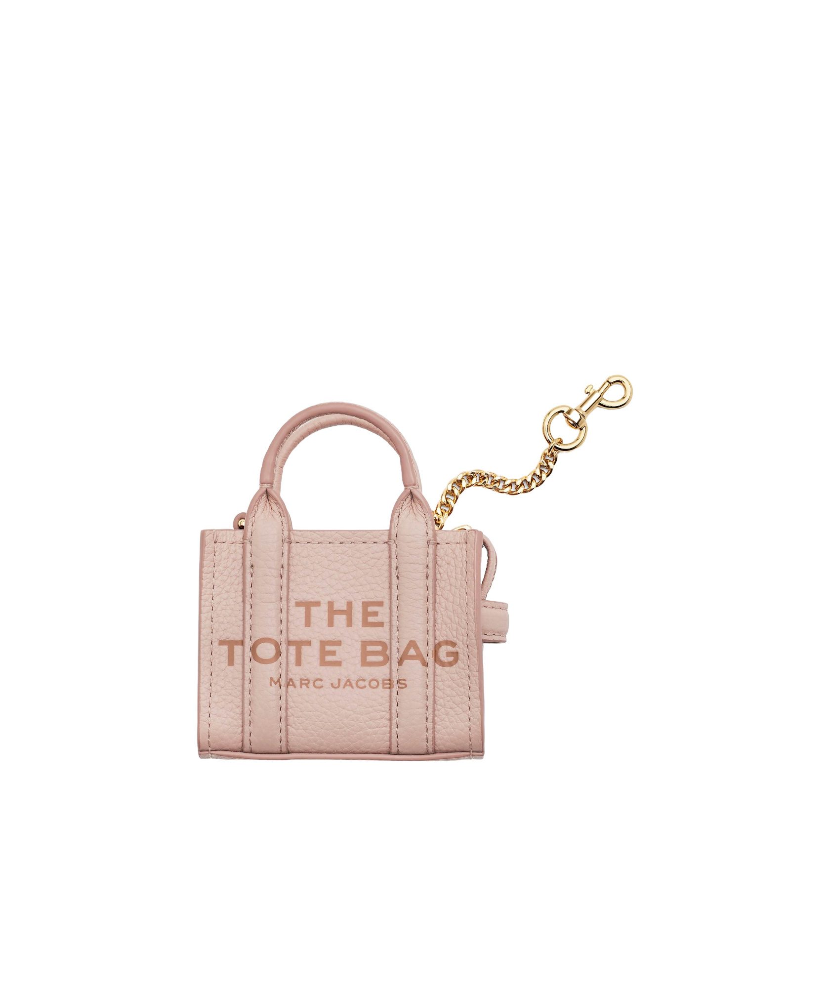 Marc Jacobs The Miniature Leather Chain Keychain In Nude