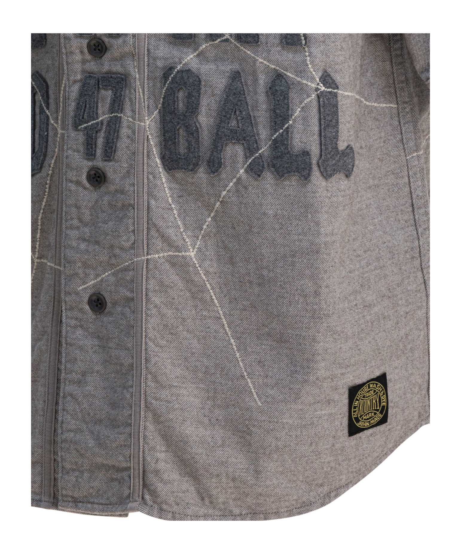 Kapital Text-print Buttoned Shirt In Gray