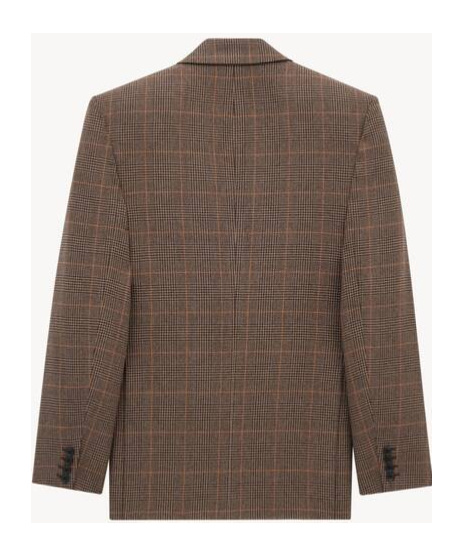 Saint Laurent Wool-cashmere Double-breasted Jacket In Brown