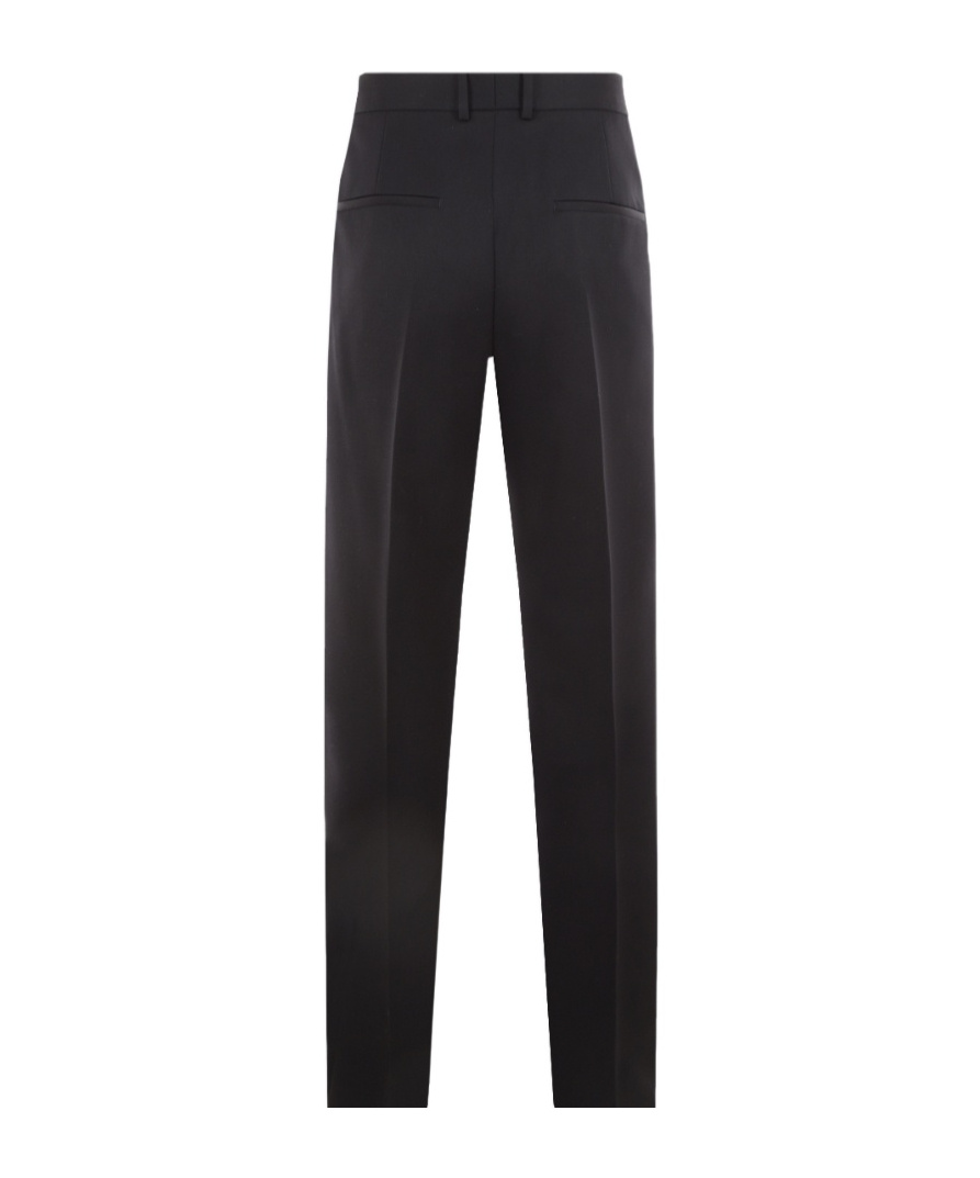 Bottega Veneta Grain De Poudre Tailored Trousers In Black