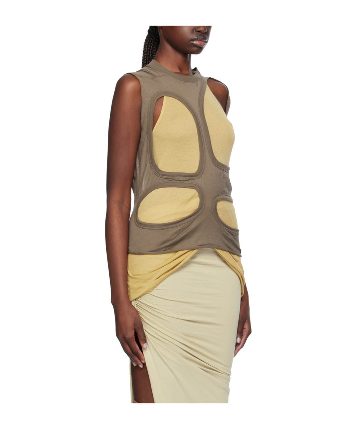 Rick Owens Drkshdw Gray Membrane I Tank Top In Green