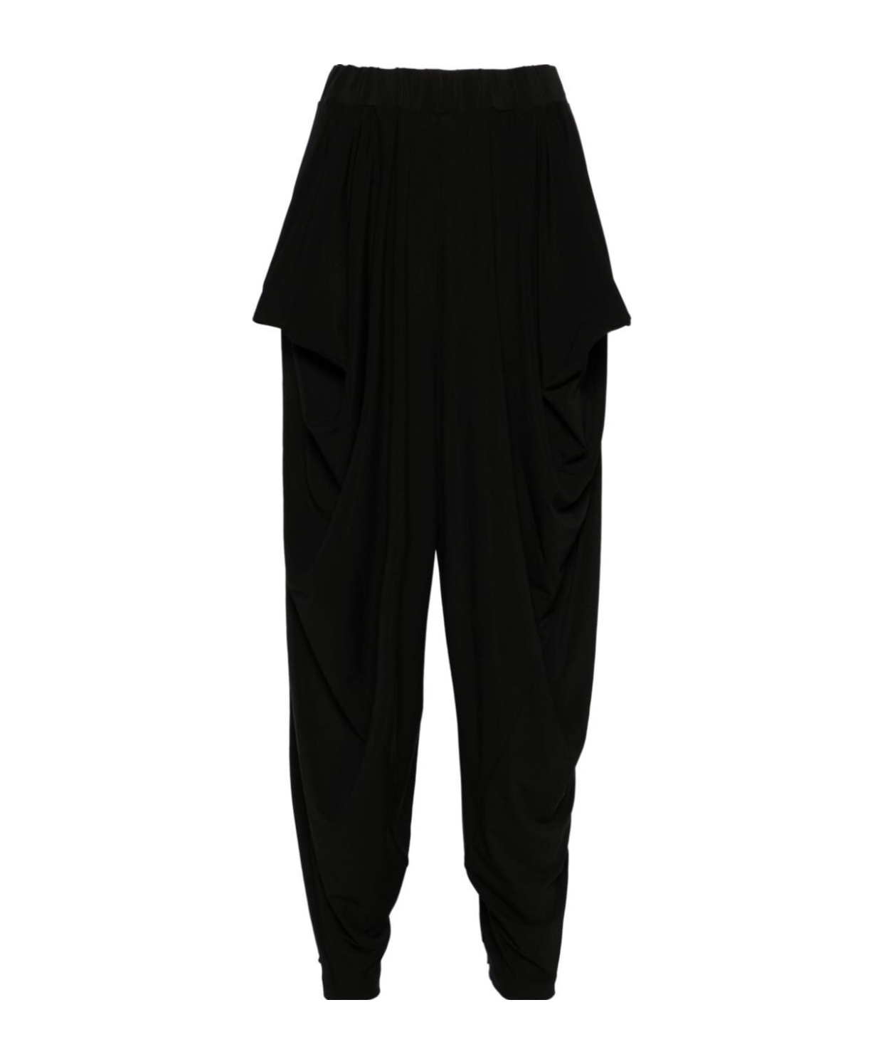 Shop Issey Miyake Draped Tapered Trousers In Black