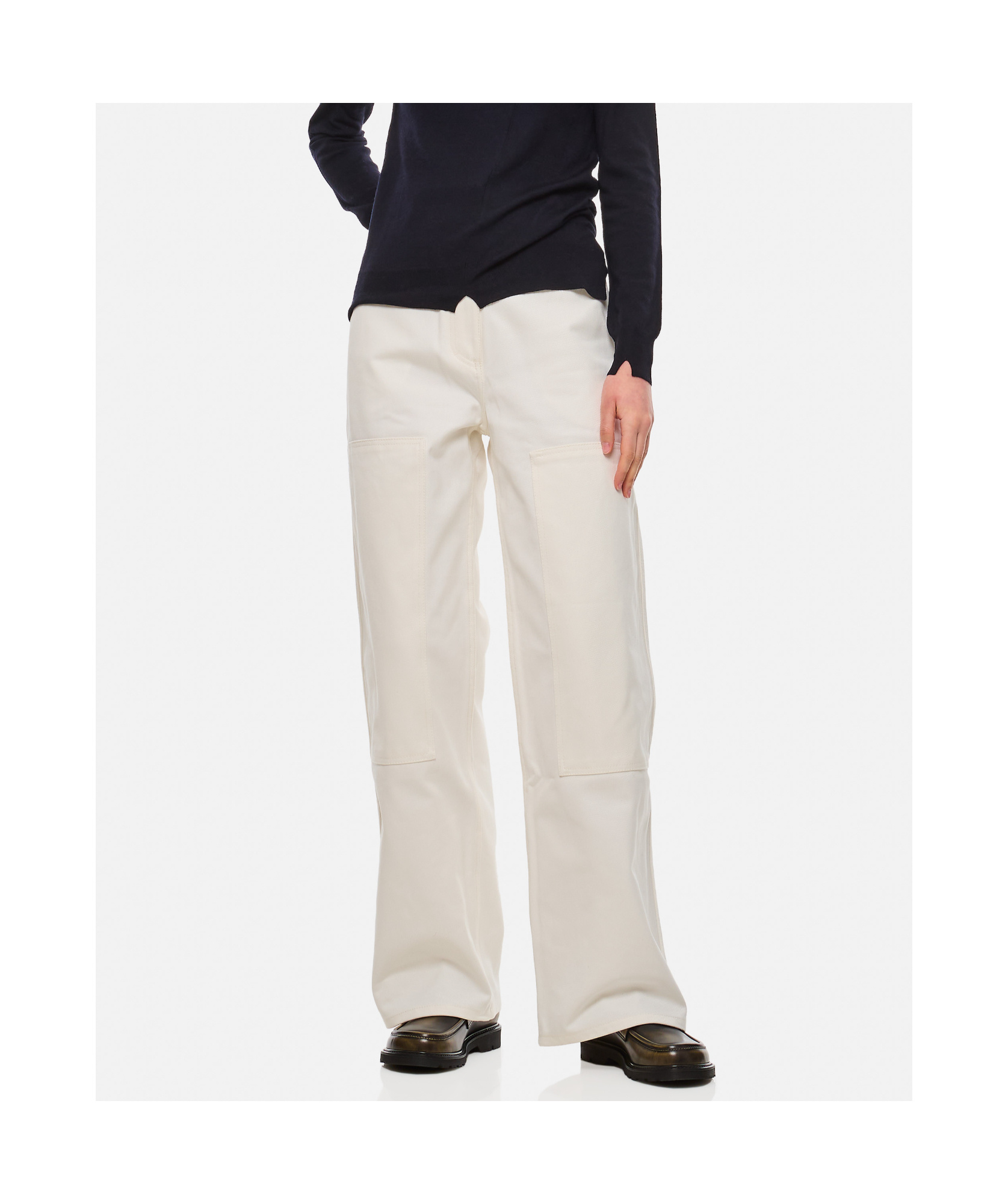 Cecilie Bahnsen Double-knee Straight-leg Cotton Trousers