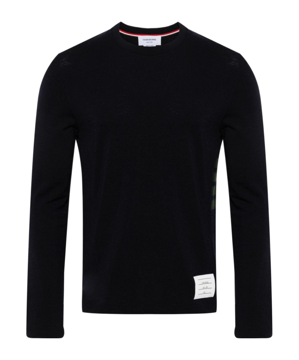 Thom Browne Stripe-detailing Wool T-shirt In Black