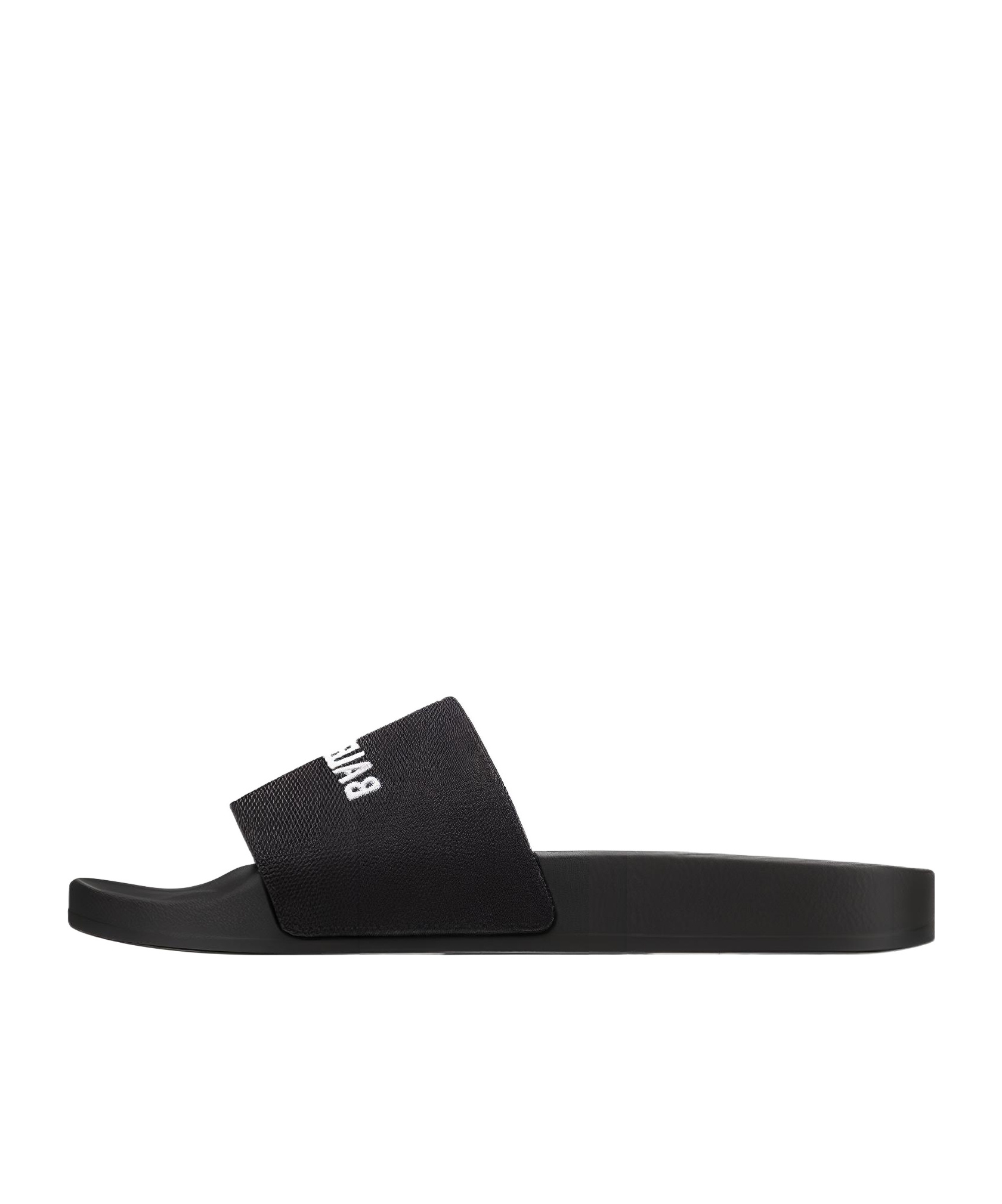 Balenciaga Logo-embossed Rubber Slides In Black