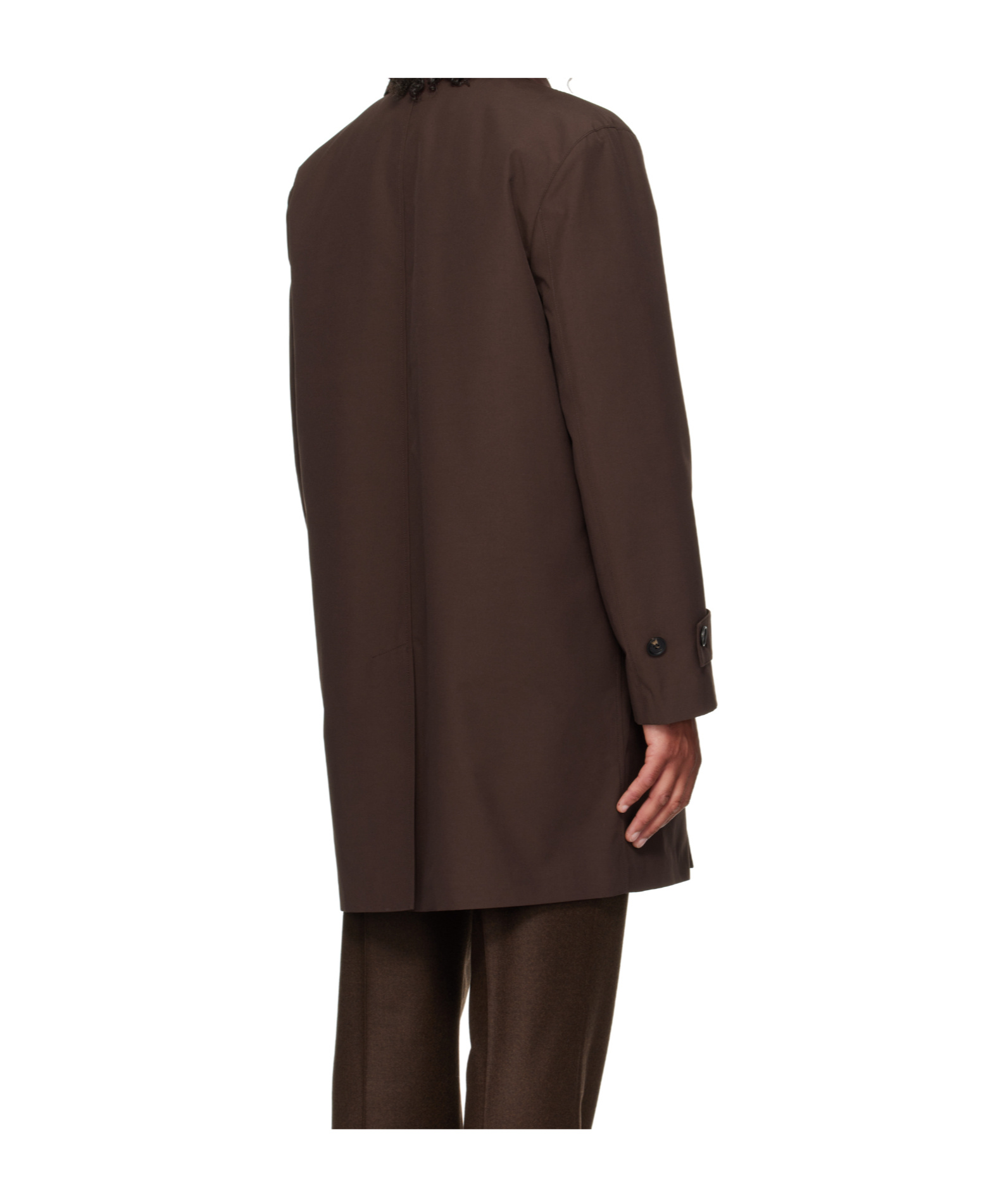 Ferragamo Long Sleeve Windbreaker In Brown