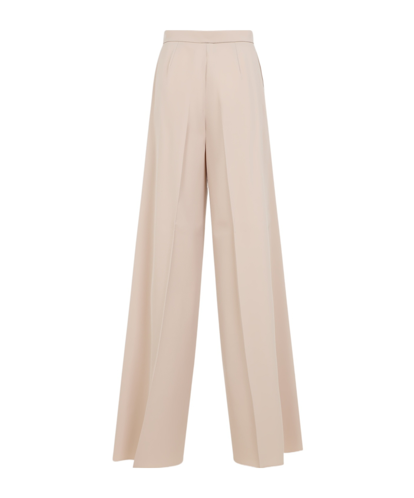 Max Mara High-waisted Wide-leg Trousers With Sharp Pleats In Nude