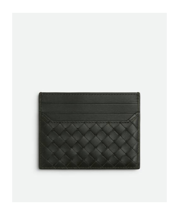 Bottega Veneta Intrecciato Leather Open Top Cardholder In Black