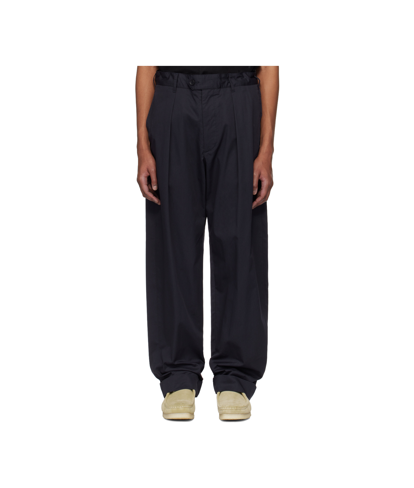 Engineered Garments Casual Pants With Belt Loops In Navy Blue