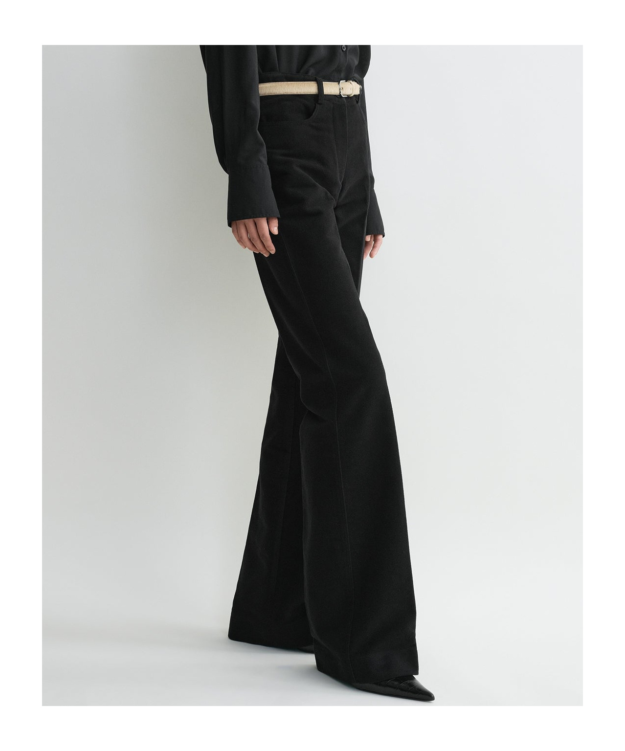 Totême Flared Trousers In Black
