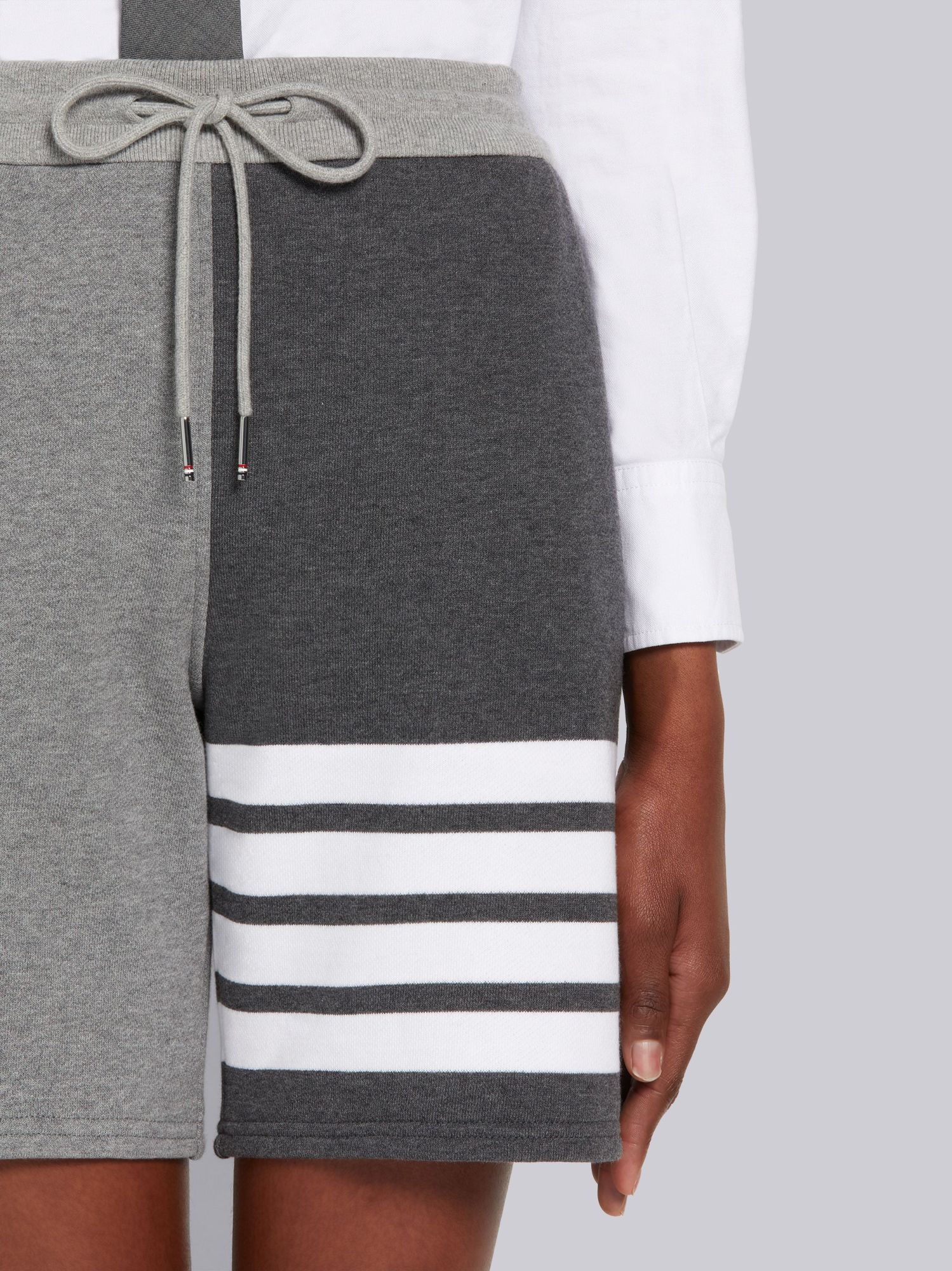 Thom Browne '4-bar' Grey Cotton Shorts In Brown