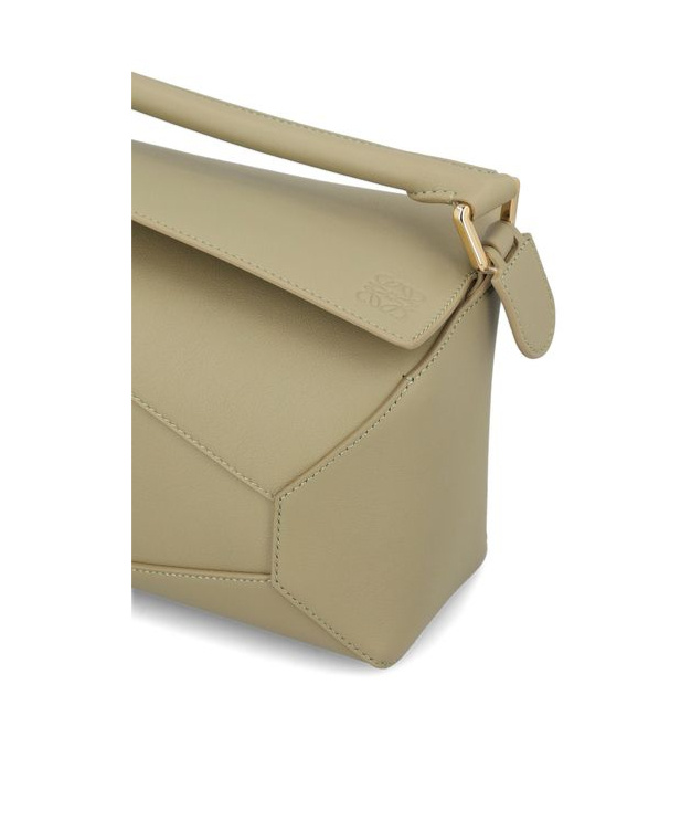 Loewe Small Puzzle Edge Leather Handbag In Nude