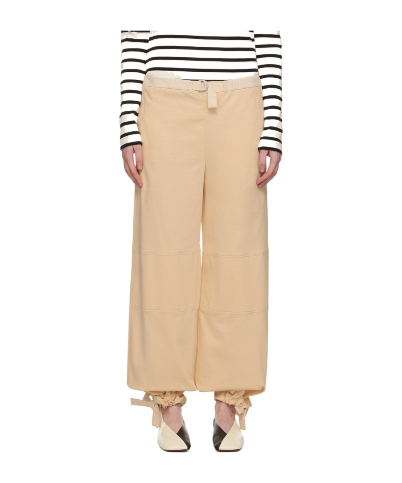 Jil Sander Two-pocket Belted Casual Pants In Pink