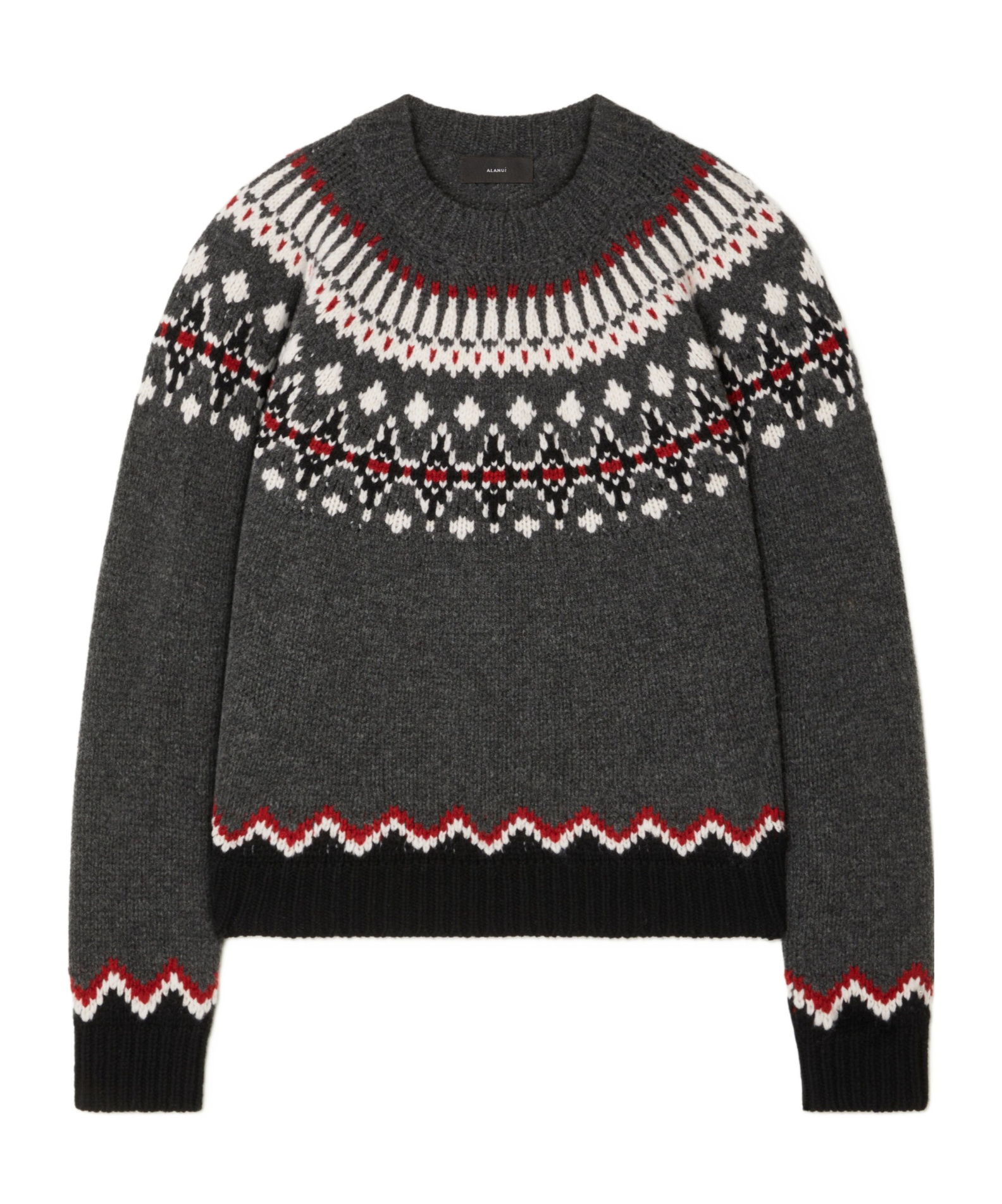 Alanui Sweet Winter Wool Crewneck Jumper In Gray