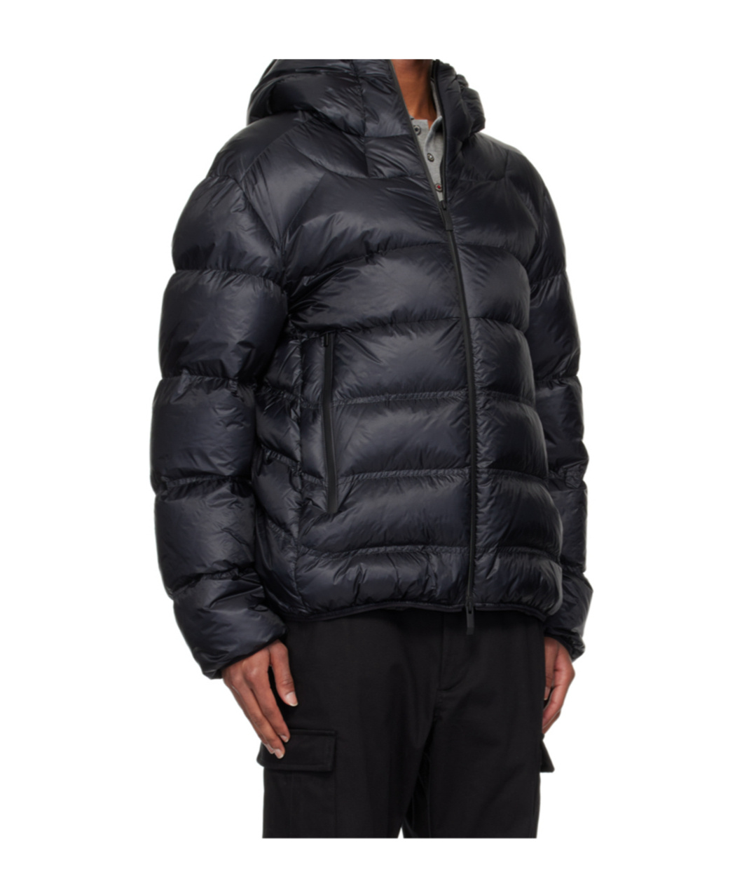 Moncler Logo-patch Hooded Jacket In Blue