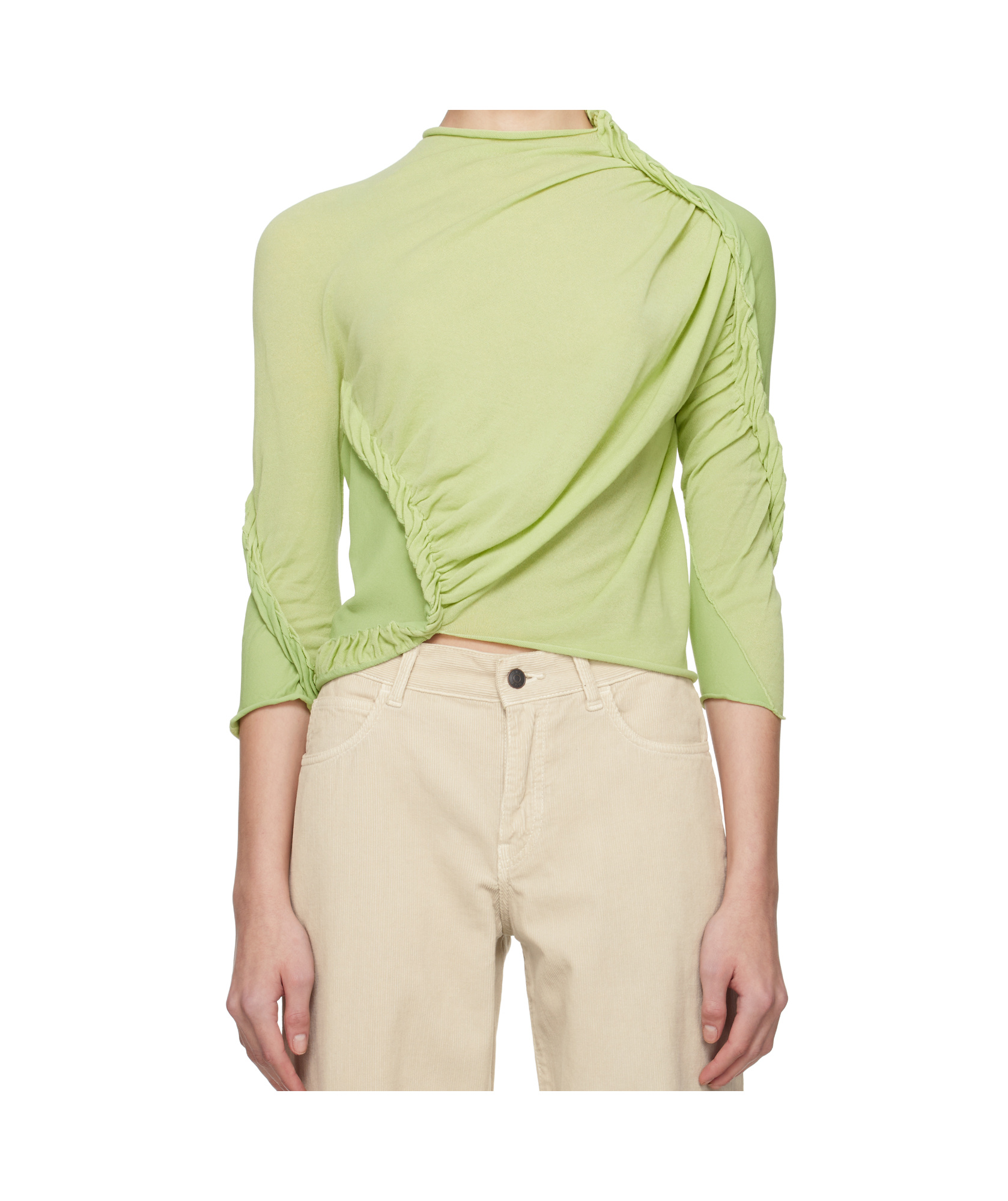 Issey Miyake Beanstalk Turtleneck In Green