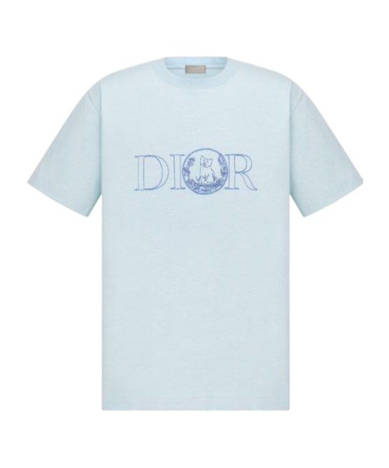 Dior Open-necked Black Shirt In Blue