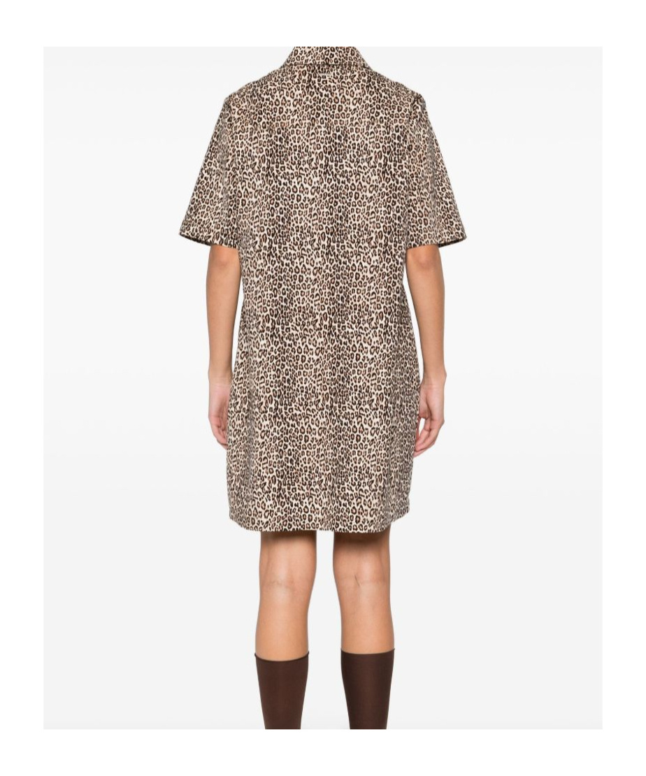 Liu •jo Leopard-print Button-front Dress In Brown