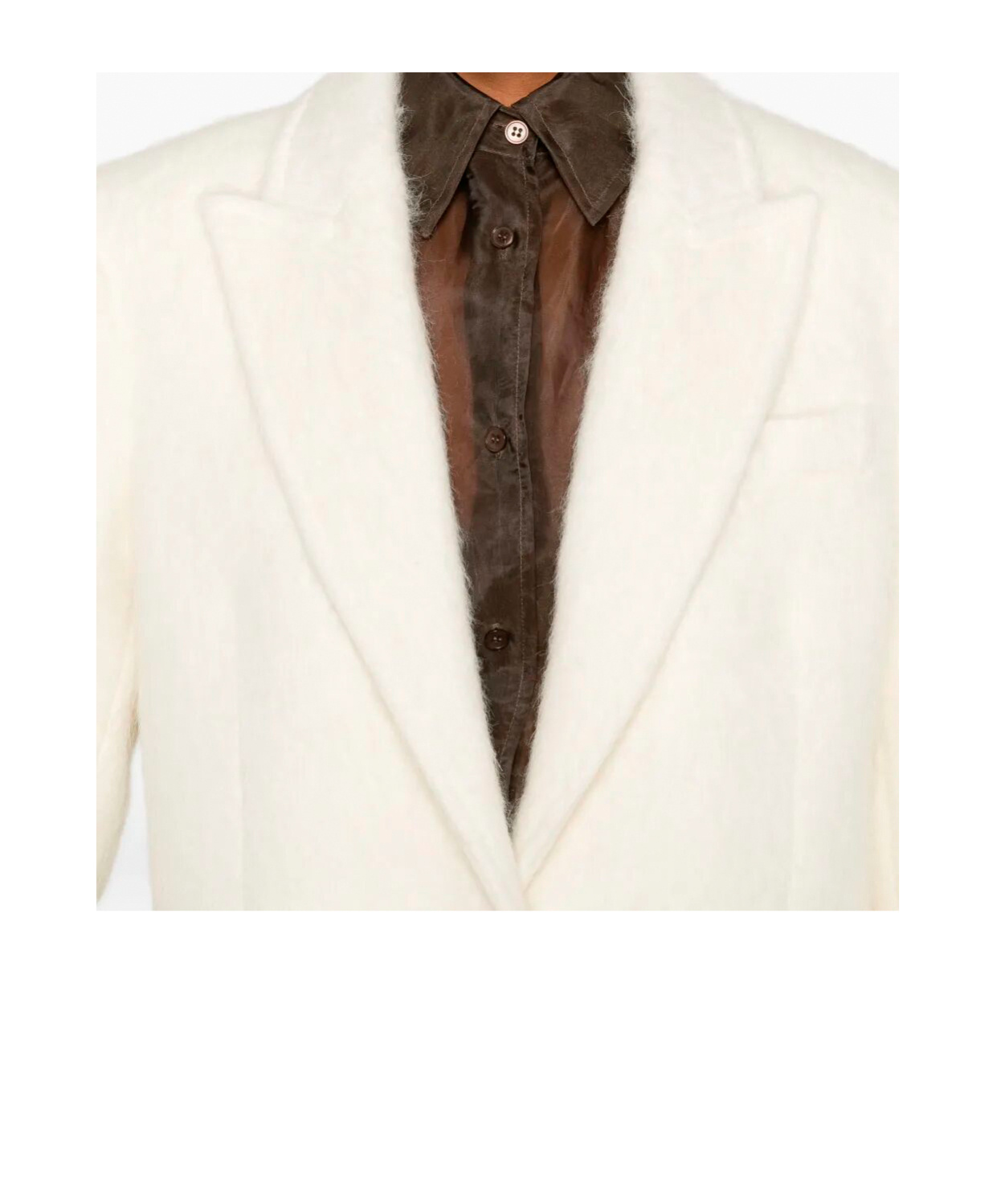 Patrizia Pepe Peak-lapel Coat In Neutral