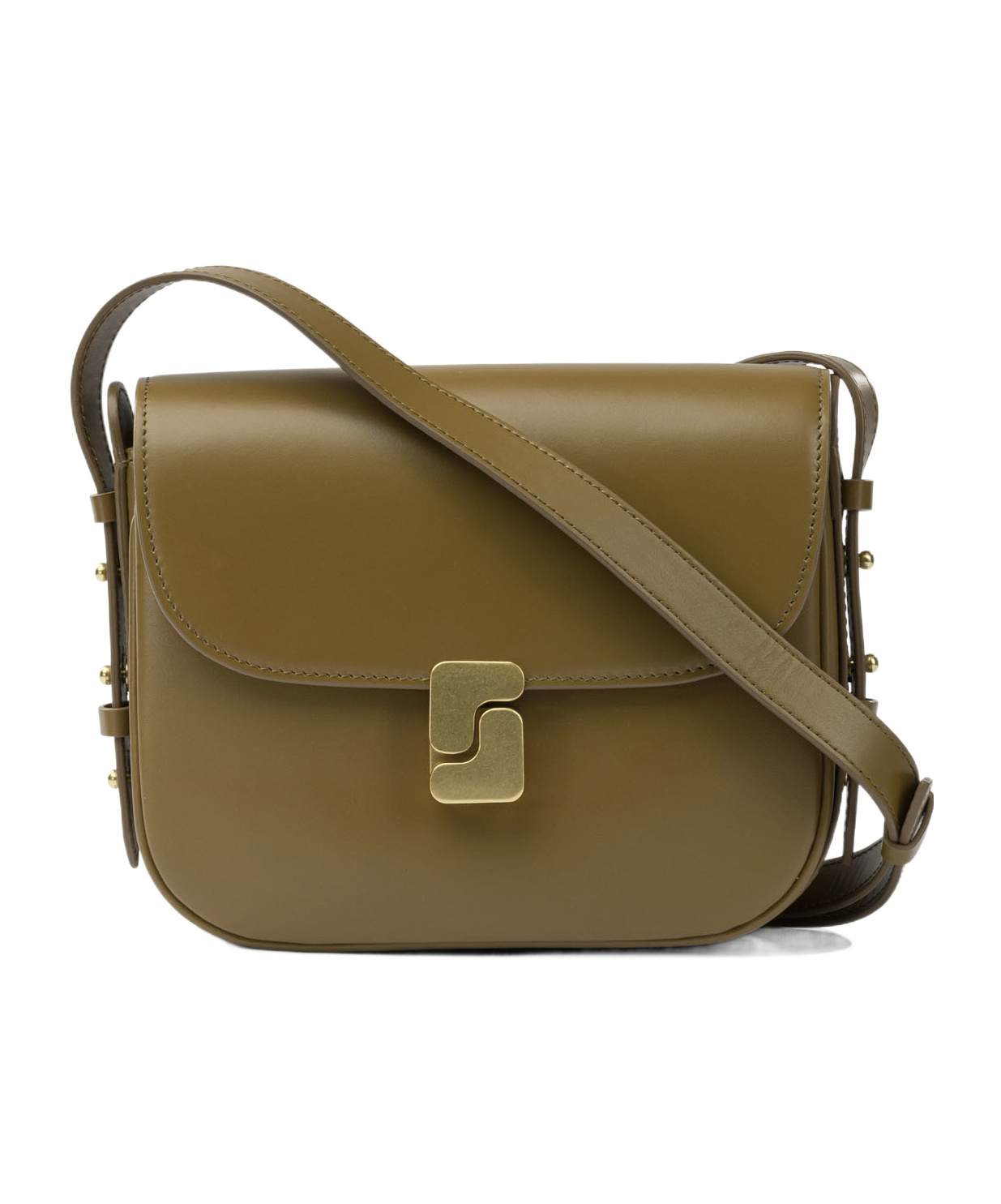 Soeur Crossbody Bag Adjustable Strap Leather Finish In Green