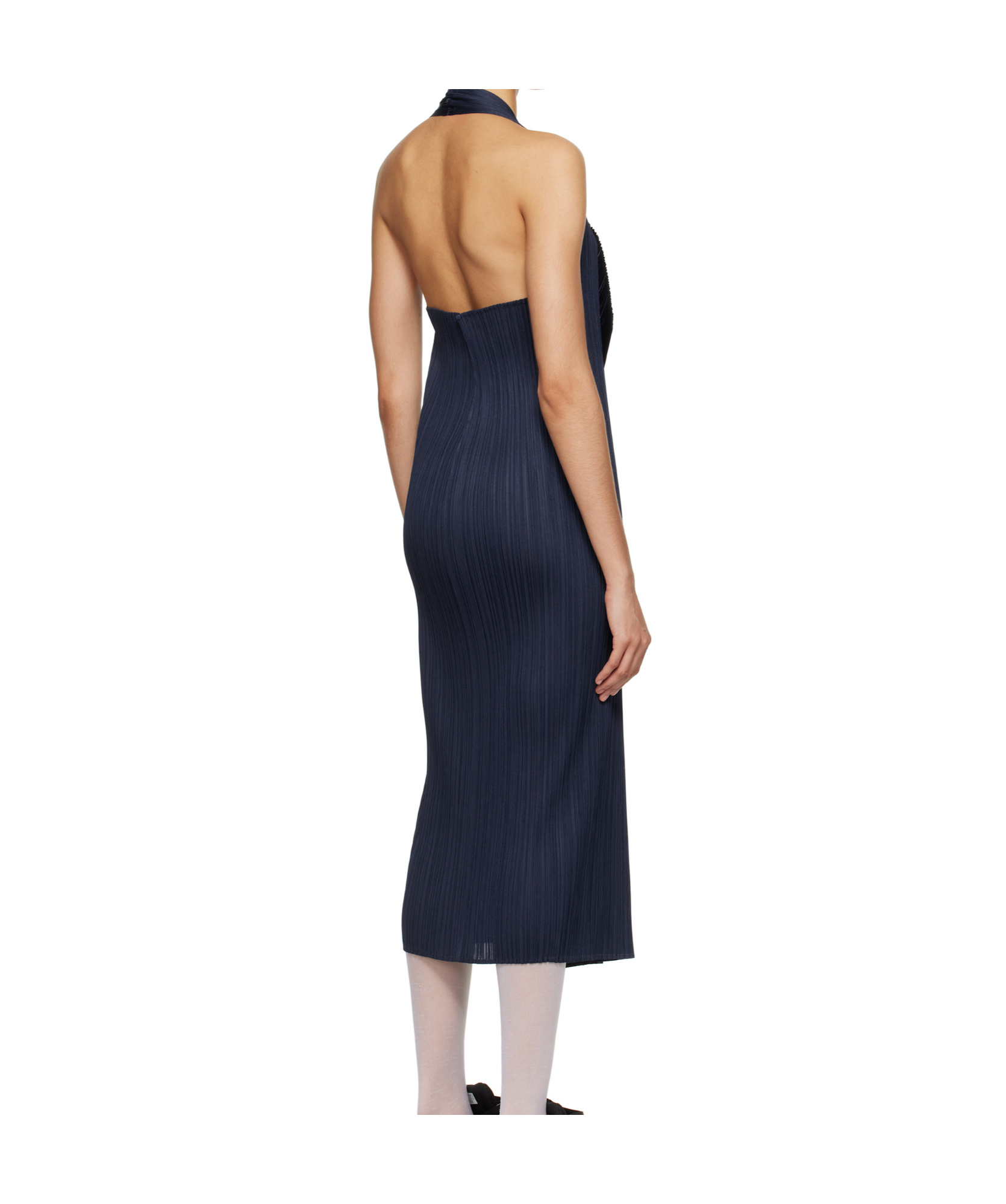 Issey Miyake Navy Monthly Colors November Maxi Dress In Black