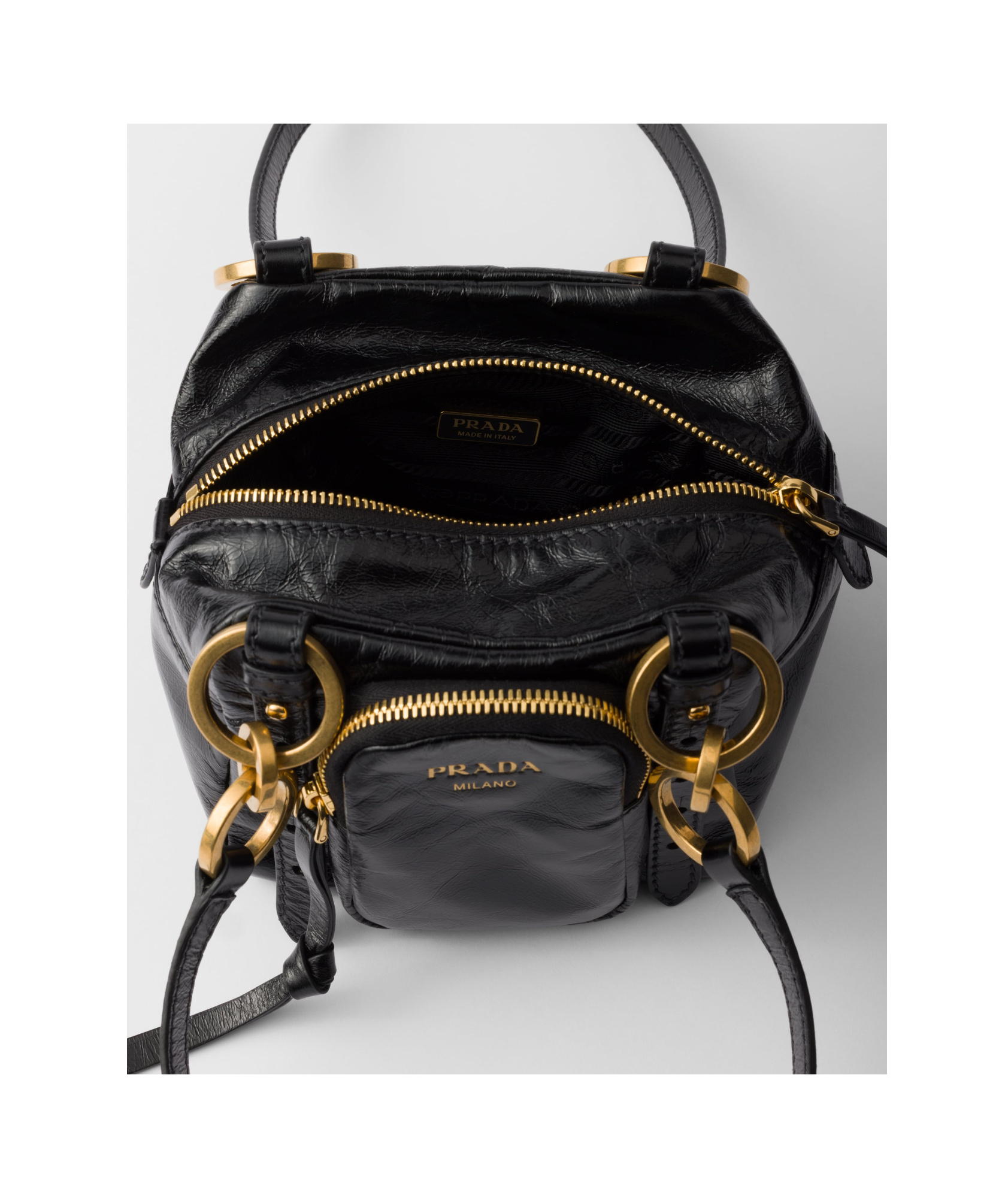 Prada Women's Mini Dangle Handbag Black | 1bb137ooo2cyr Color F0002 In Black
