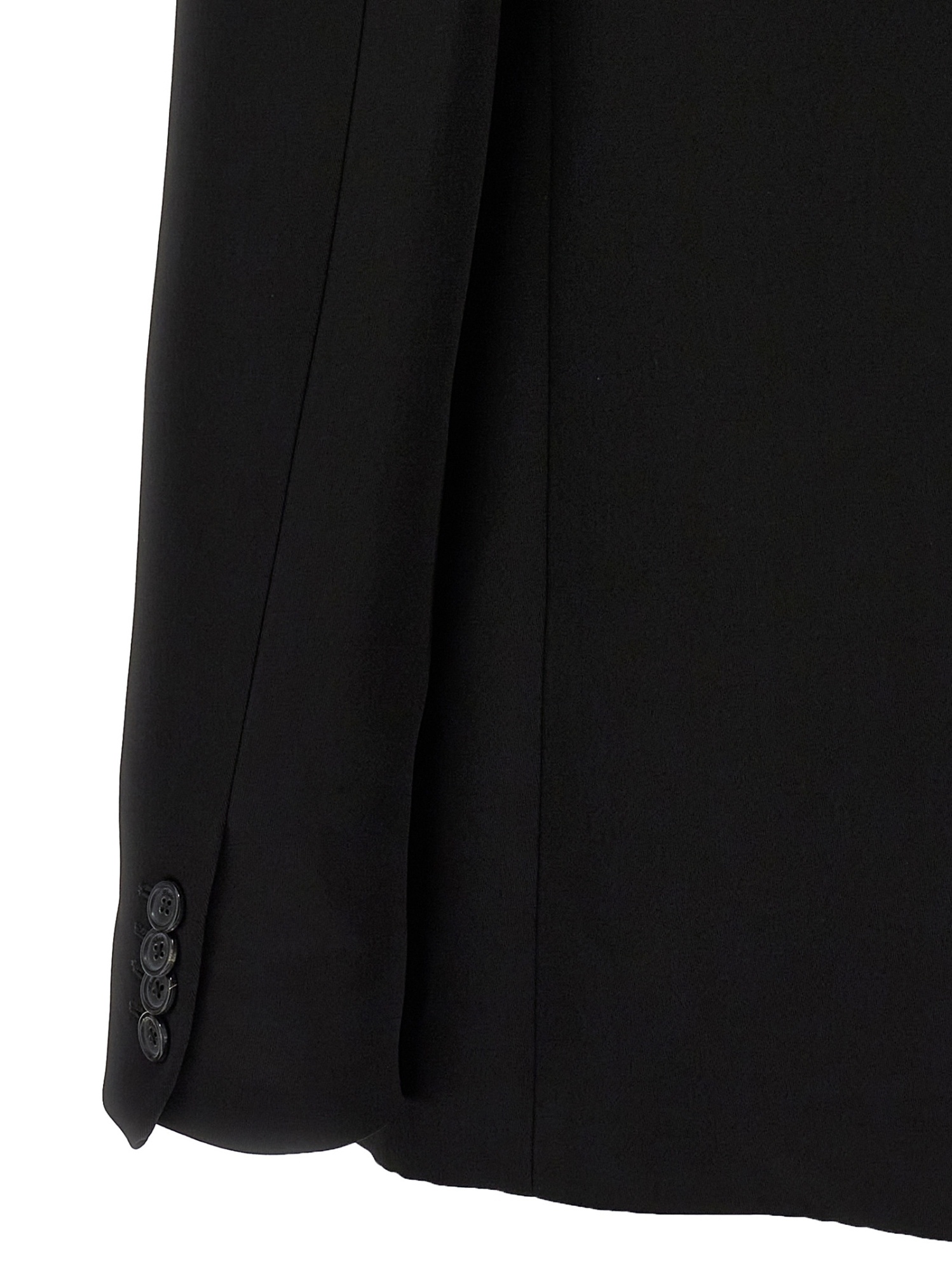 Khaite Willow Double-breasted Mikado Blazer In Black