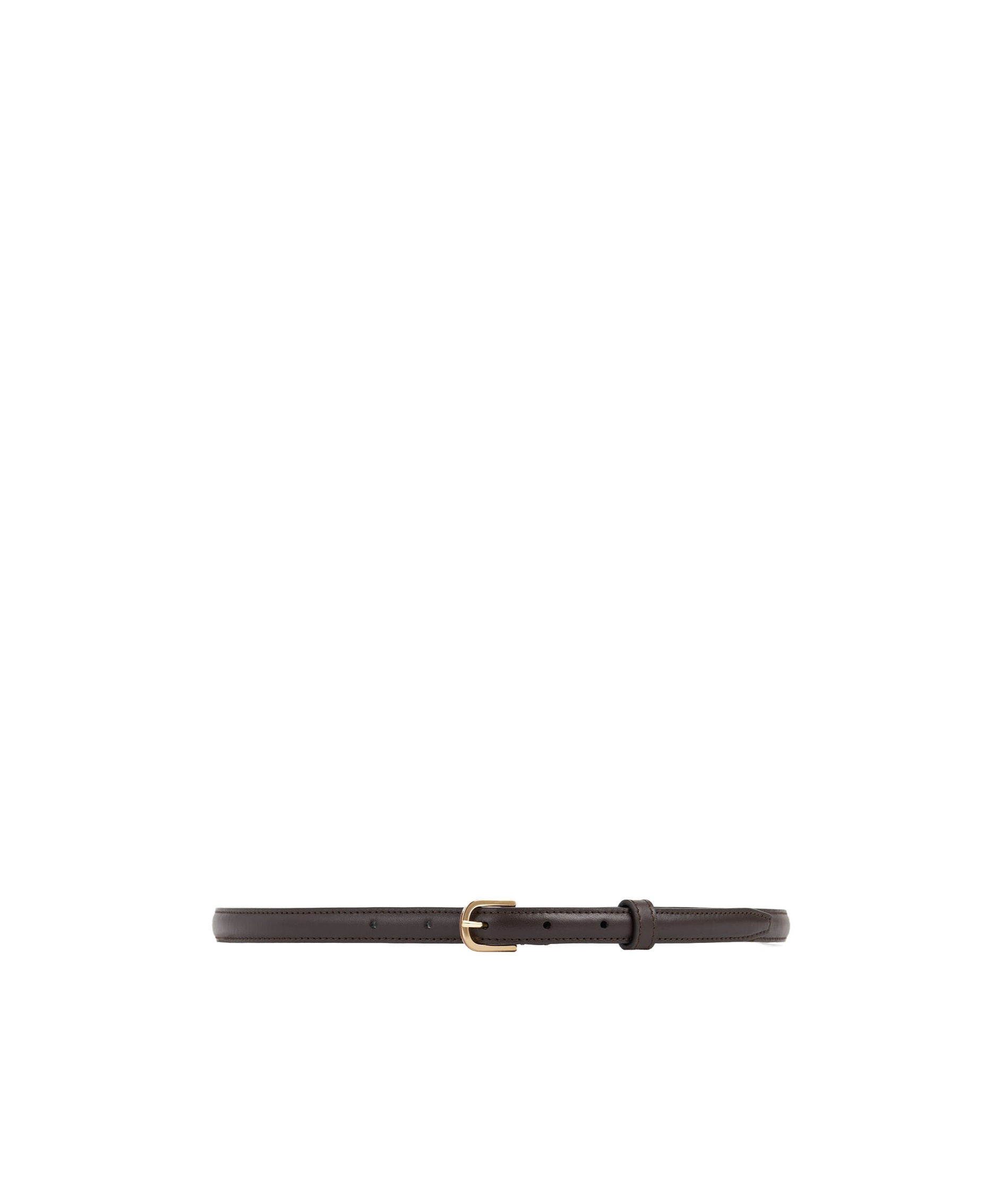 Totême Thin Leather Trouser Belt Bark In Black