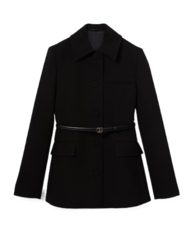 Gucci Wool Crêpe Jacket In Black
