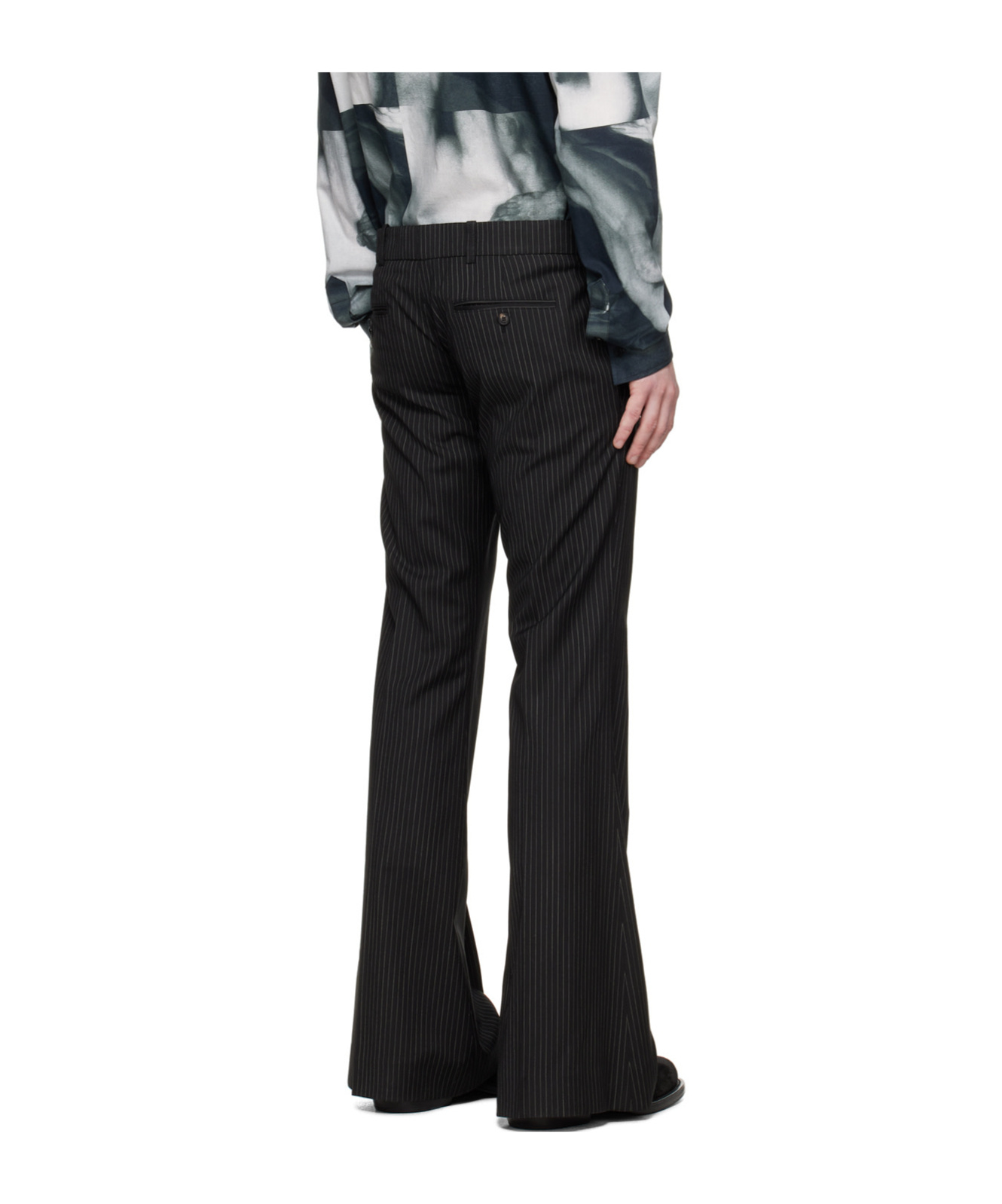 Egonlab Pinstripe Casual Pants In Black
