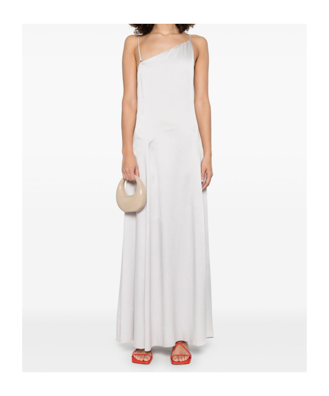Forte Forte White Maxi Dress With Single Shoulder Strap