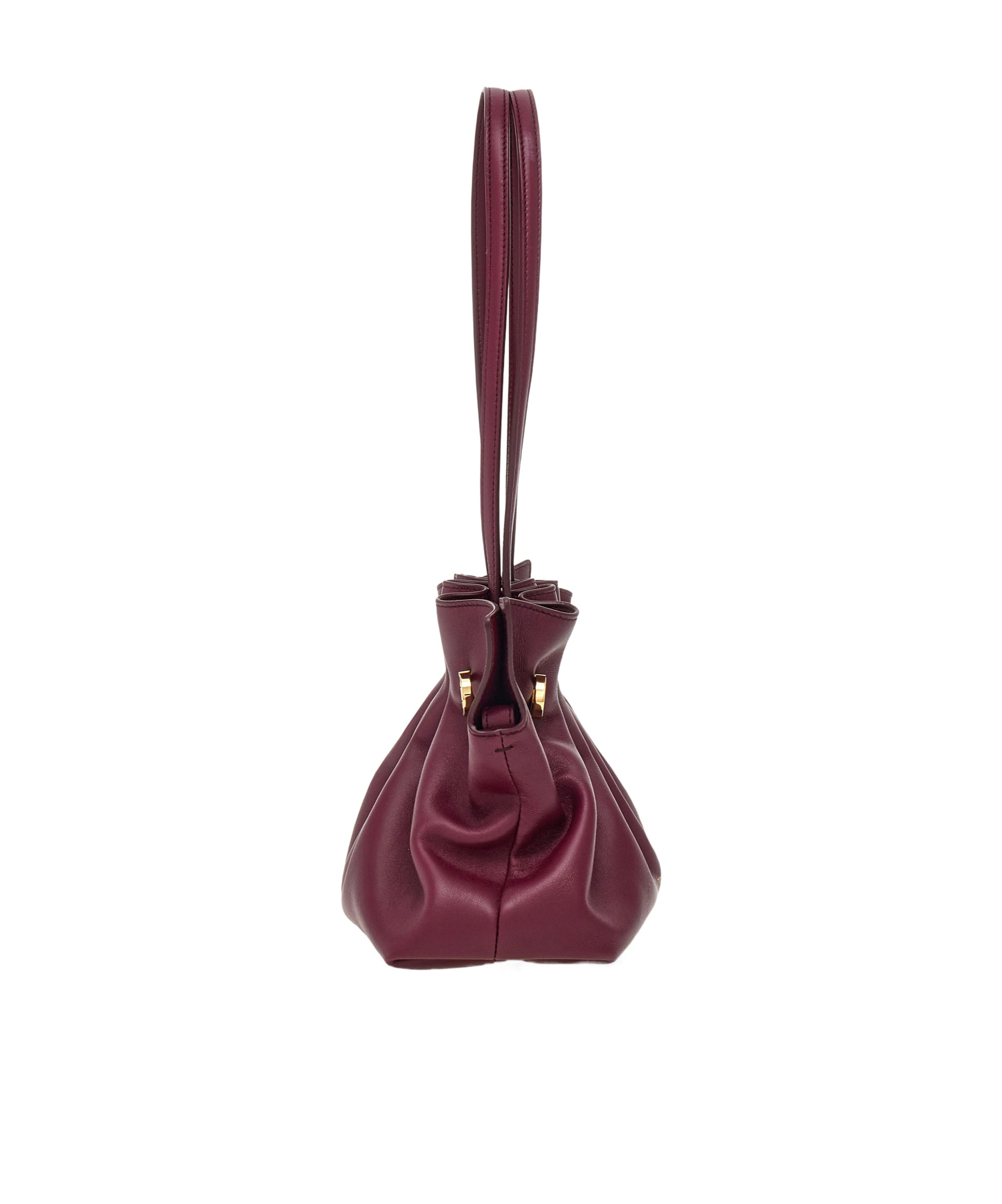 Ferragamo Small Double-gancini Gathered Shoulder Bag In Purple