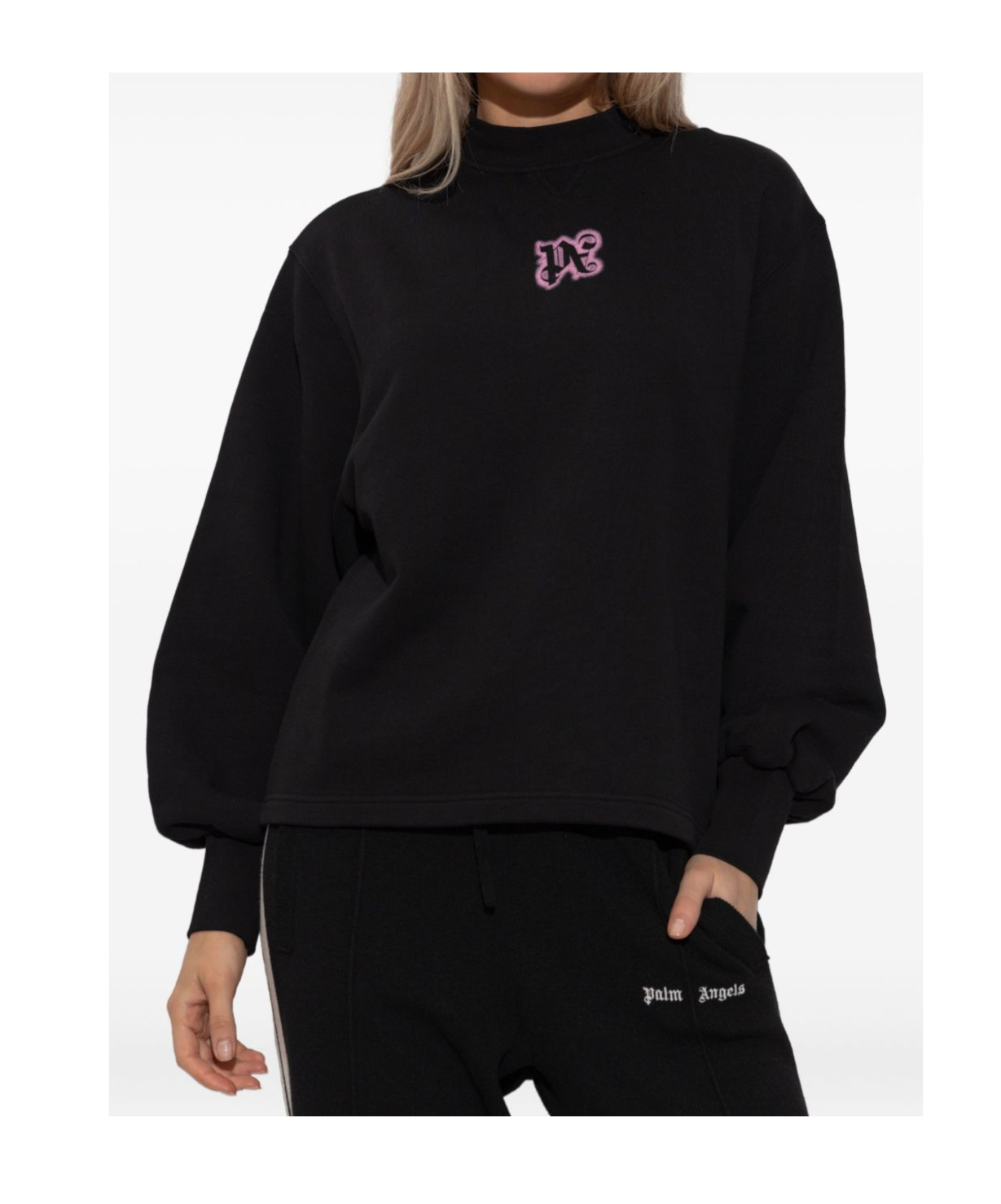 Palm Angels Logo Printed Sweatshirt In Black