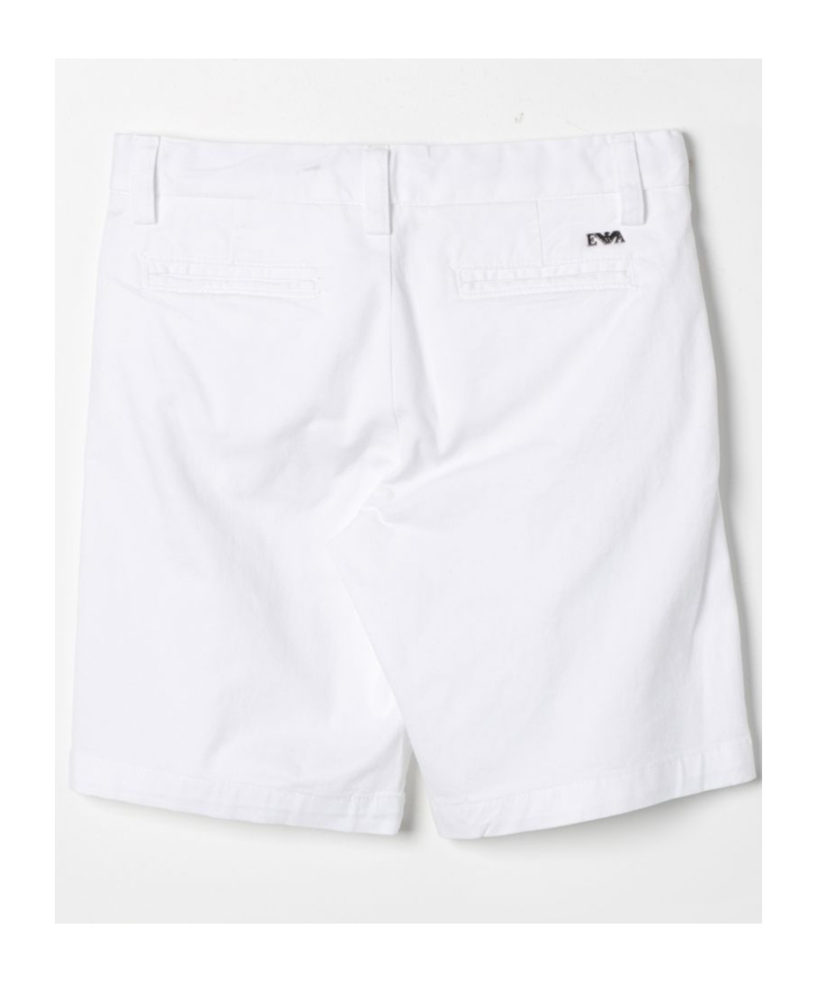 Emporio Armani Logo-plaque Bermuda Shorts In White