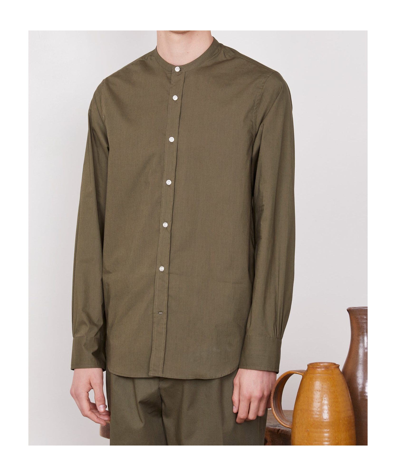 Shop Officine Generale Organic Cotton Shirt In Green