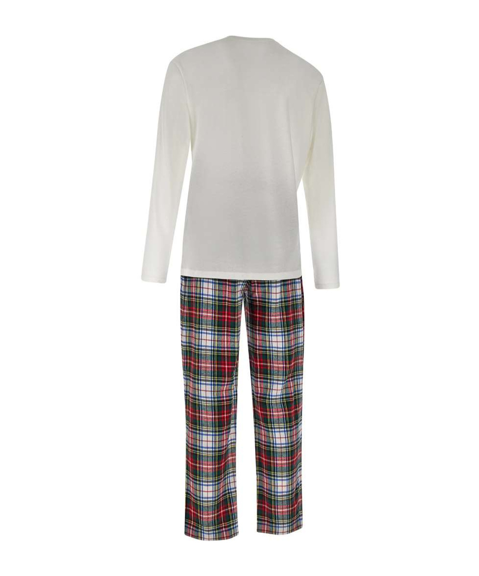 Polo Ralph Lauren Long-sleeved Pajamas And Plaid Pyjamas Set In Gray