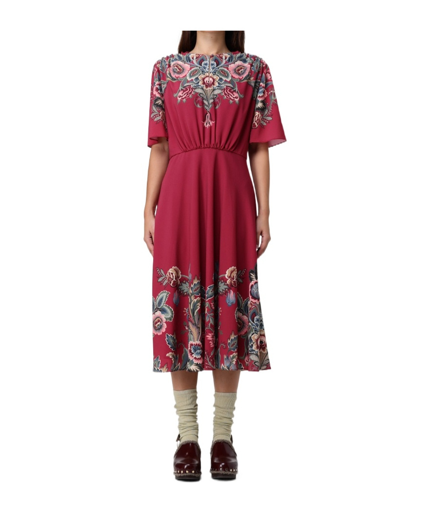 Etro Short Sleeve Dress In Red