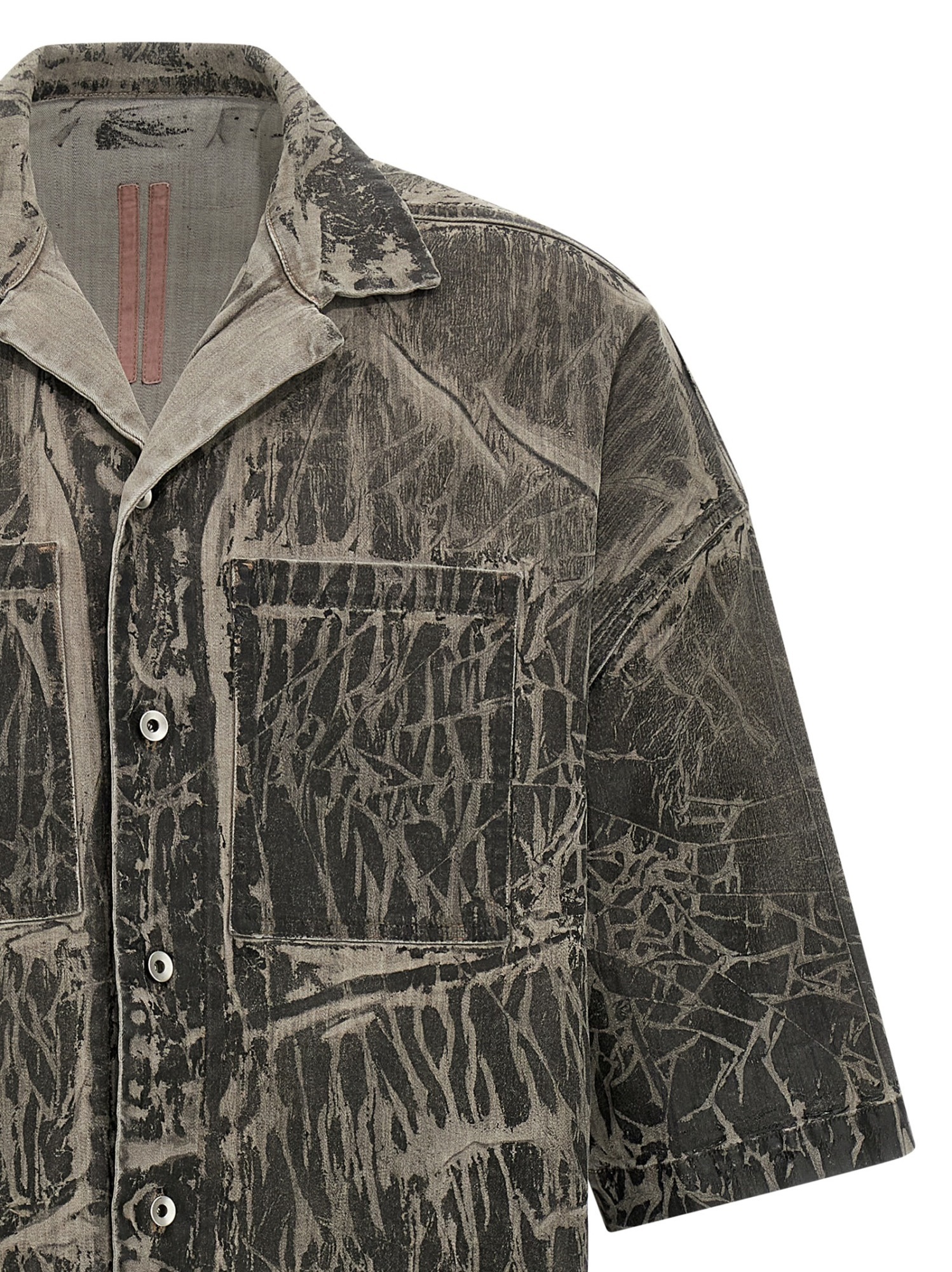 Rick Owens Drkshdw Magnum Tommy Crackle-effect Shirt In Black