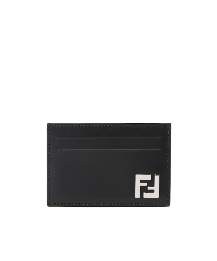 Fendi Flat Card Case Vit.king Wallets Black In Black